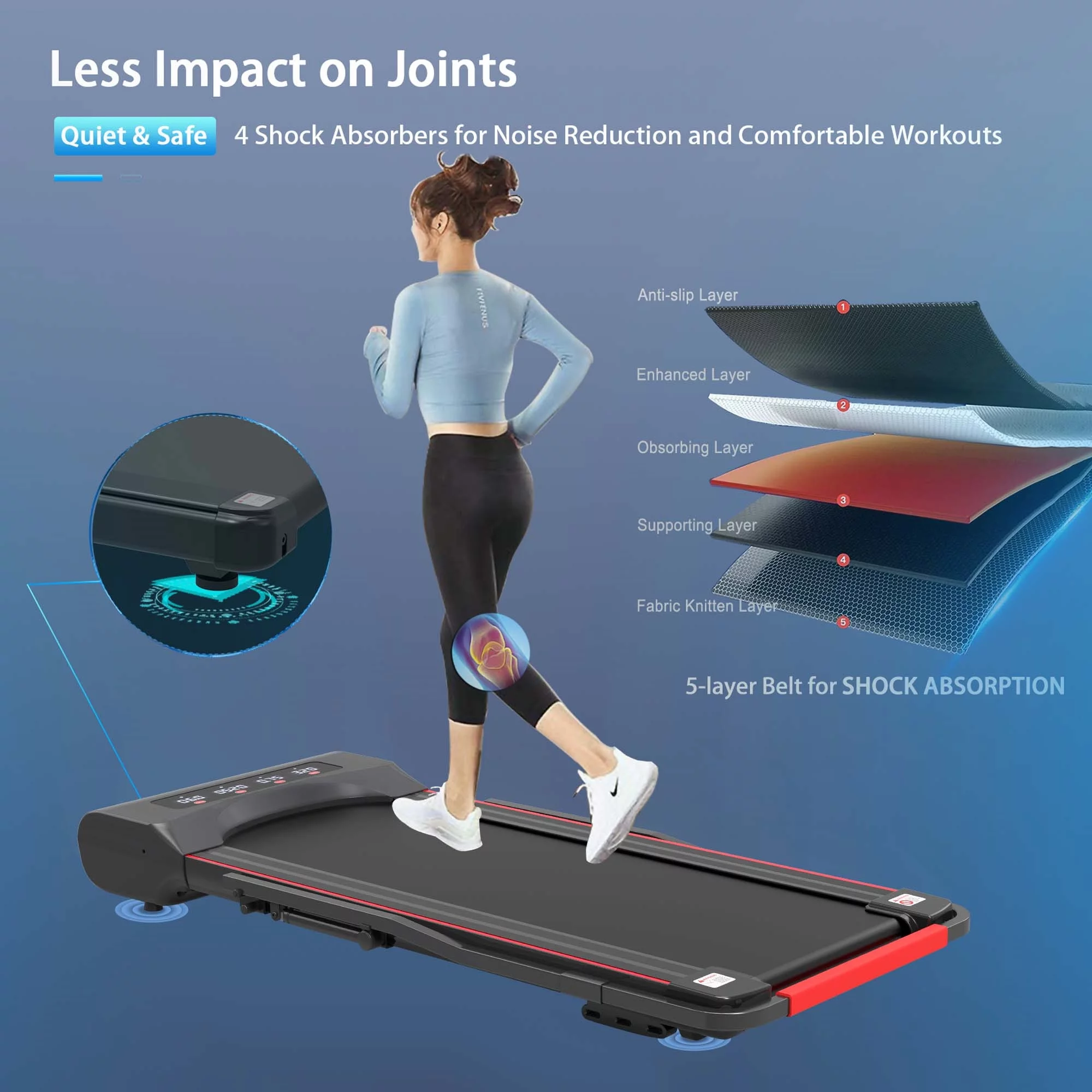 Aukfa Walking Pad, Under Desk Treadmill, 2 in 1 Folding Treadmill for Home Office Workout, 8 mph Speed