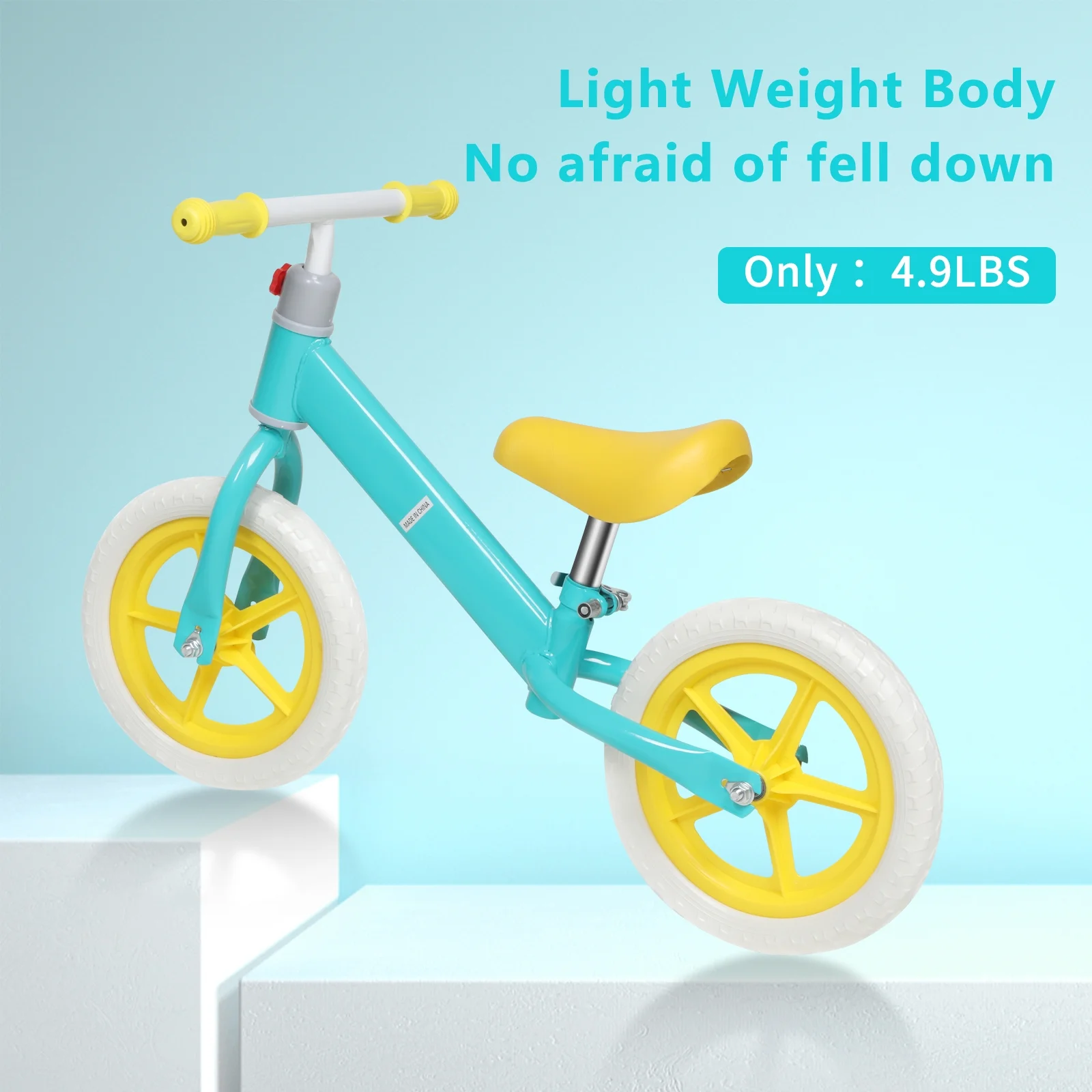 CLEARANCE! 11inch Kids Balance Bike Adjustable Height Carbon Steel & PE Tires for 2-6 Years