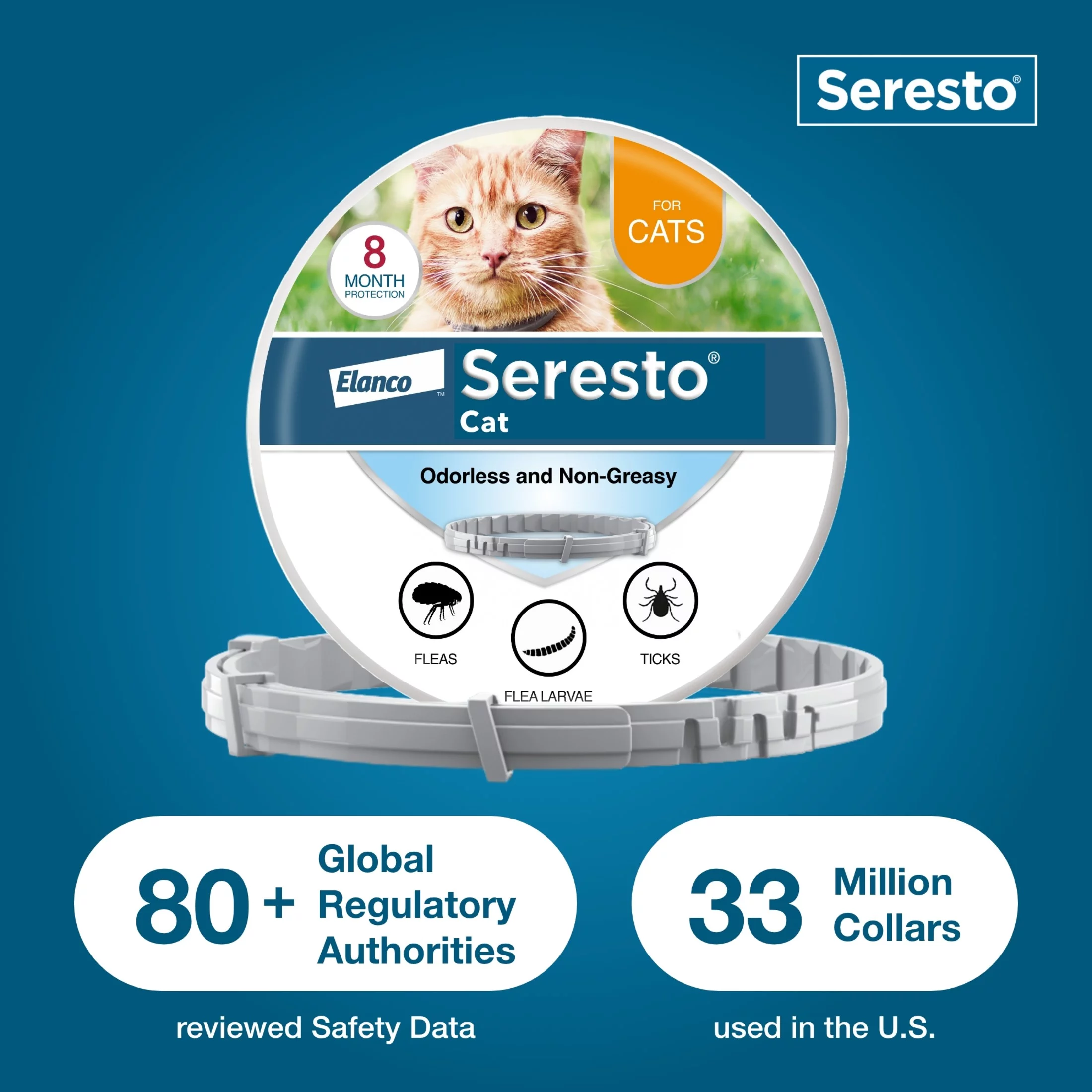 Seresto for Cats 8-Month Flea and Tick Prevention Collar