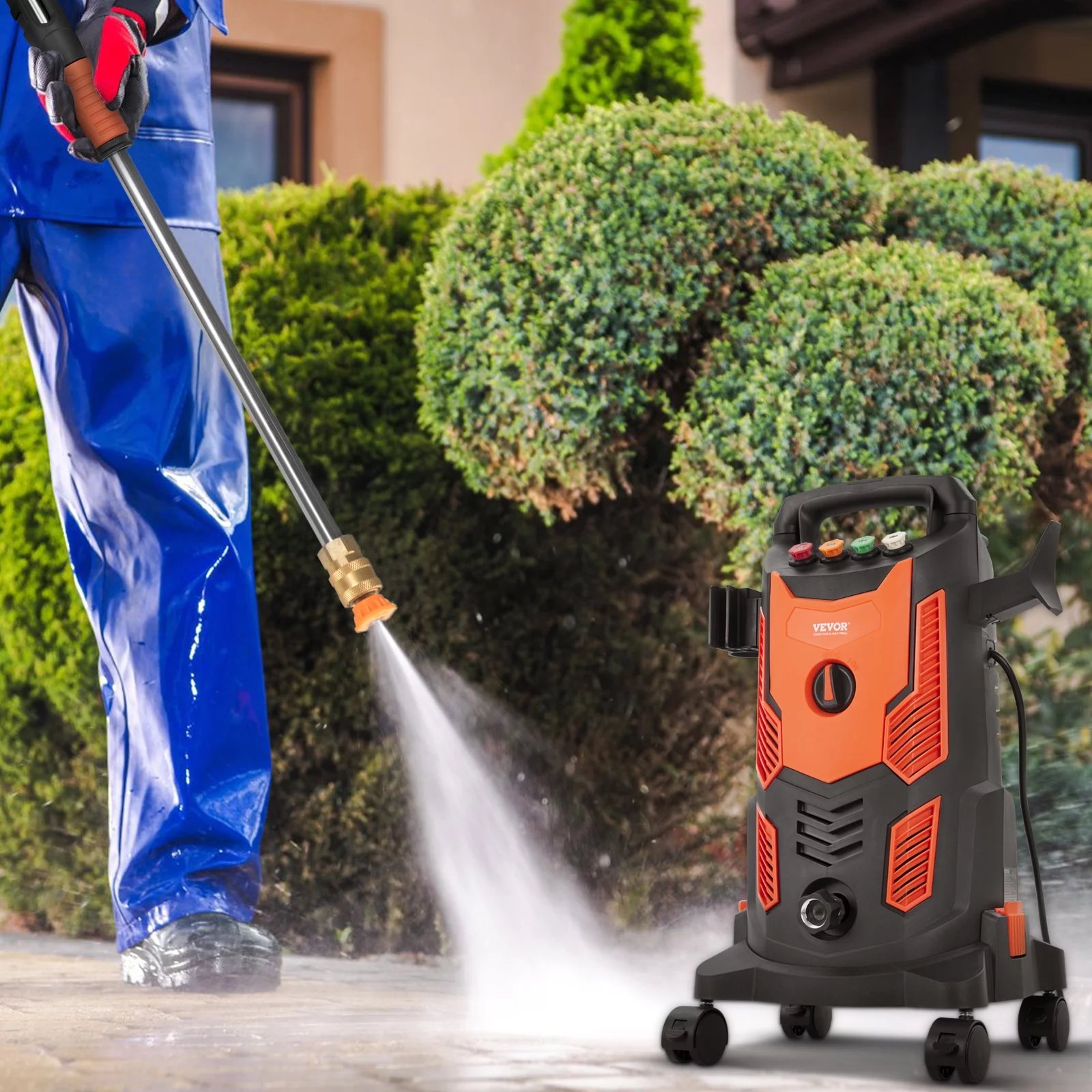 SKYSHALO Electric Pressure Washer 2300 PSI 1.9 GPM 1900W Cold Water Wheeled