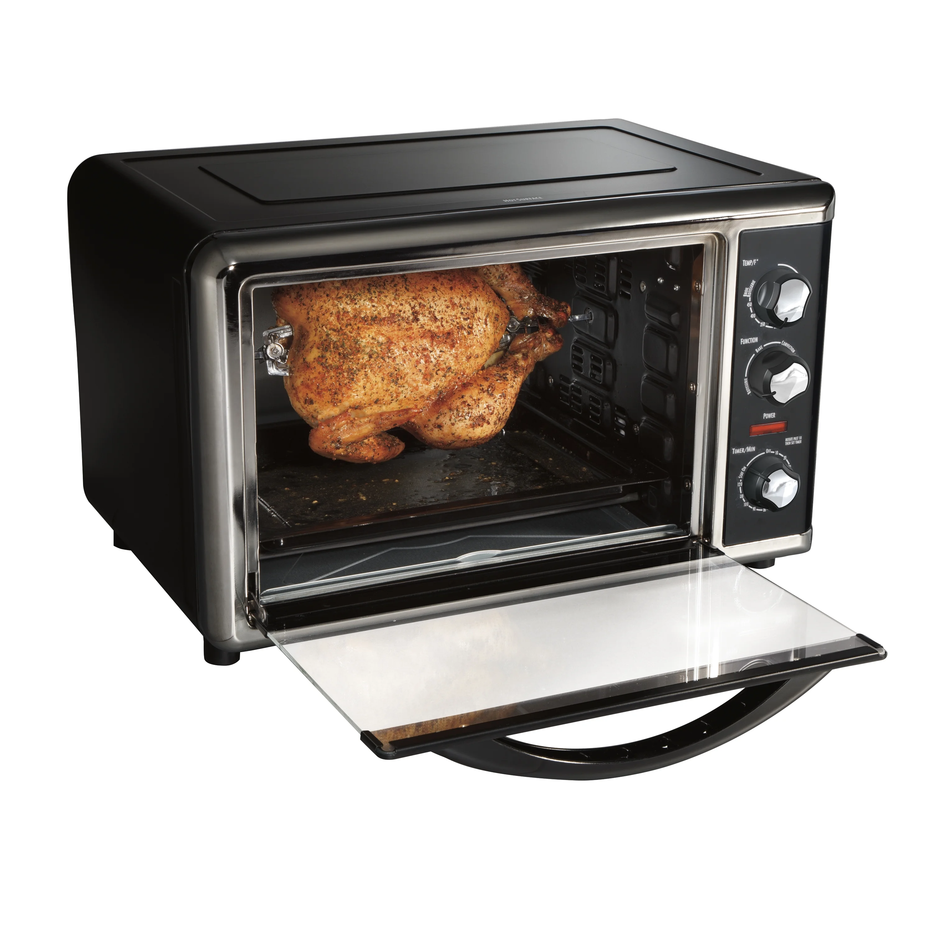 Hamilton Beach Countertop Oven with Convection and Rotisserie, Baking, Broil, Extra Large Capacity, Silver, 31100D