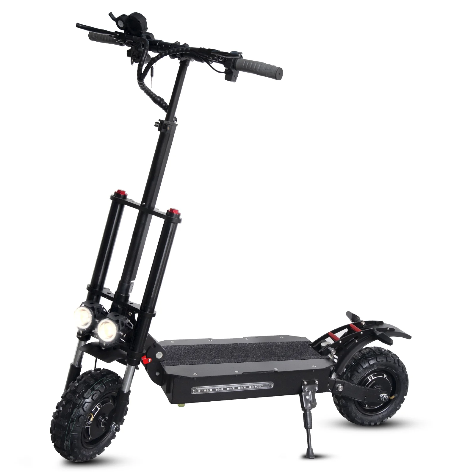 LISUEYNE Electric Scooter, Max Speed 50MPH, 50 Mile Long Range, 60V 5600W Dual Drive, 11″ Tires off Road Adult Electric Scooter, LCD Display, Folding Kick Scooter