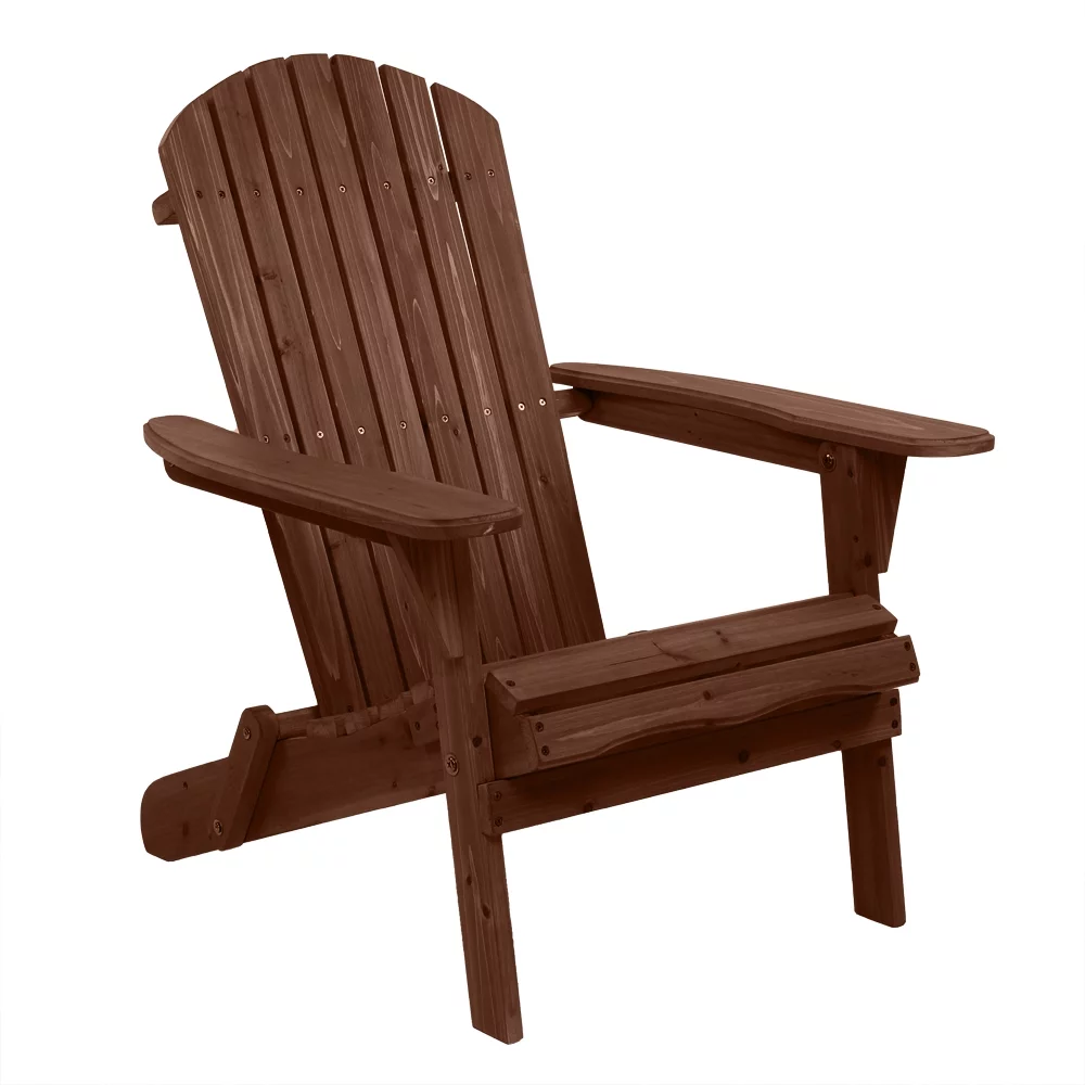 Ktaxon Patio Wood Adirondack Chair, Garden Chaise Chair Outdoor Folding Chair, Carbonized Color