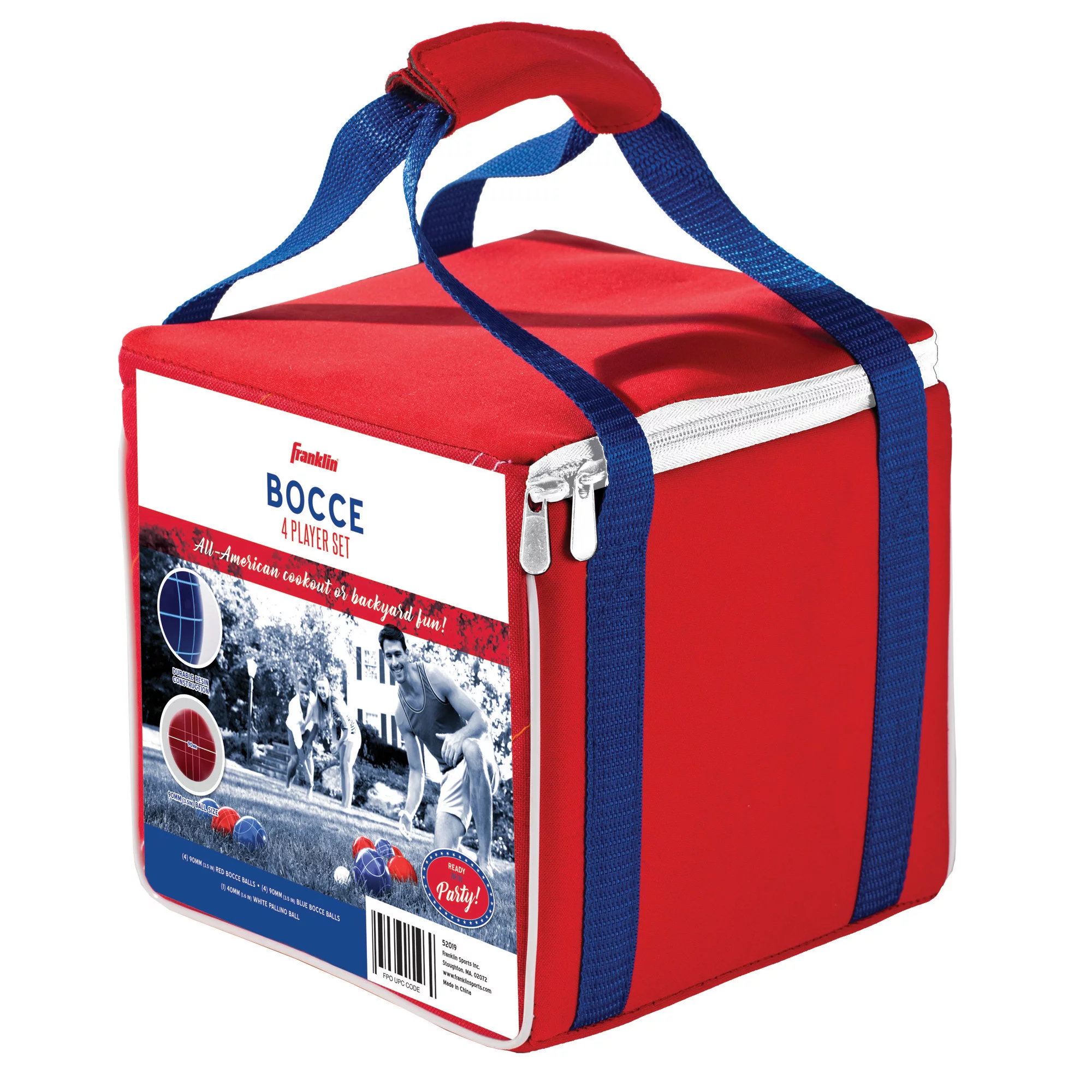 Franklin Sports 52021 8 Ball American Family Bocce Ball Game Set, Red and Blue