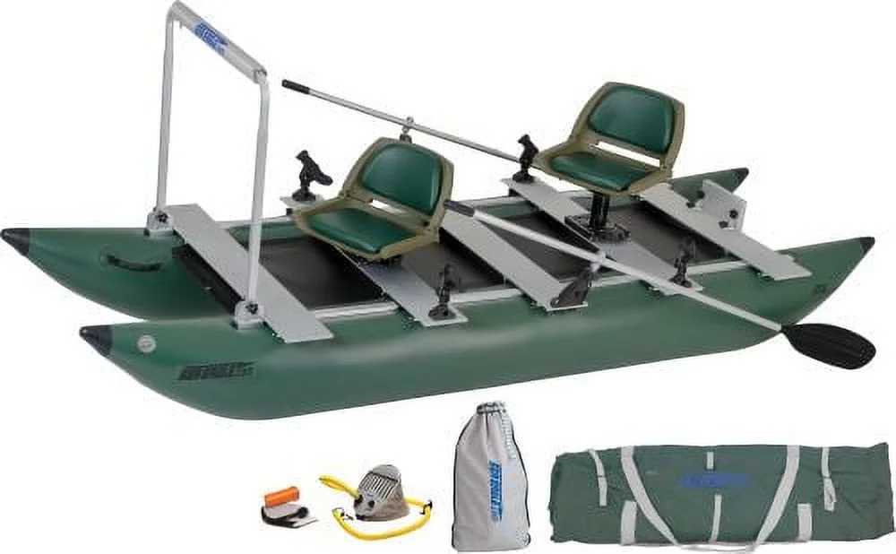 Sea Eagle 375FC FoldCat Inflatable Pontoon Boat Pro Angler Guide Package