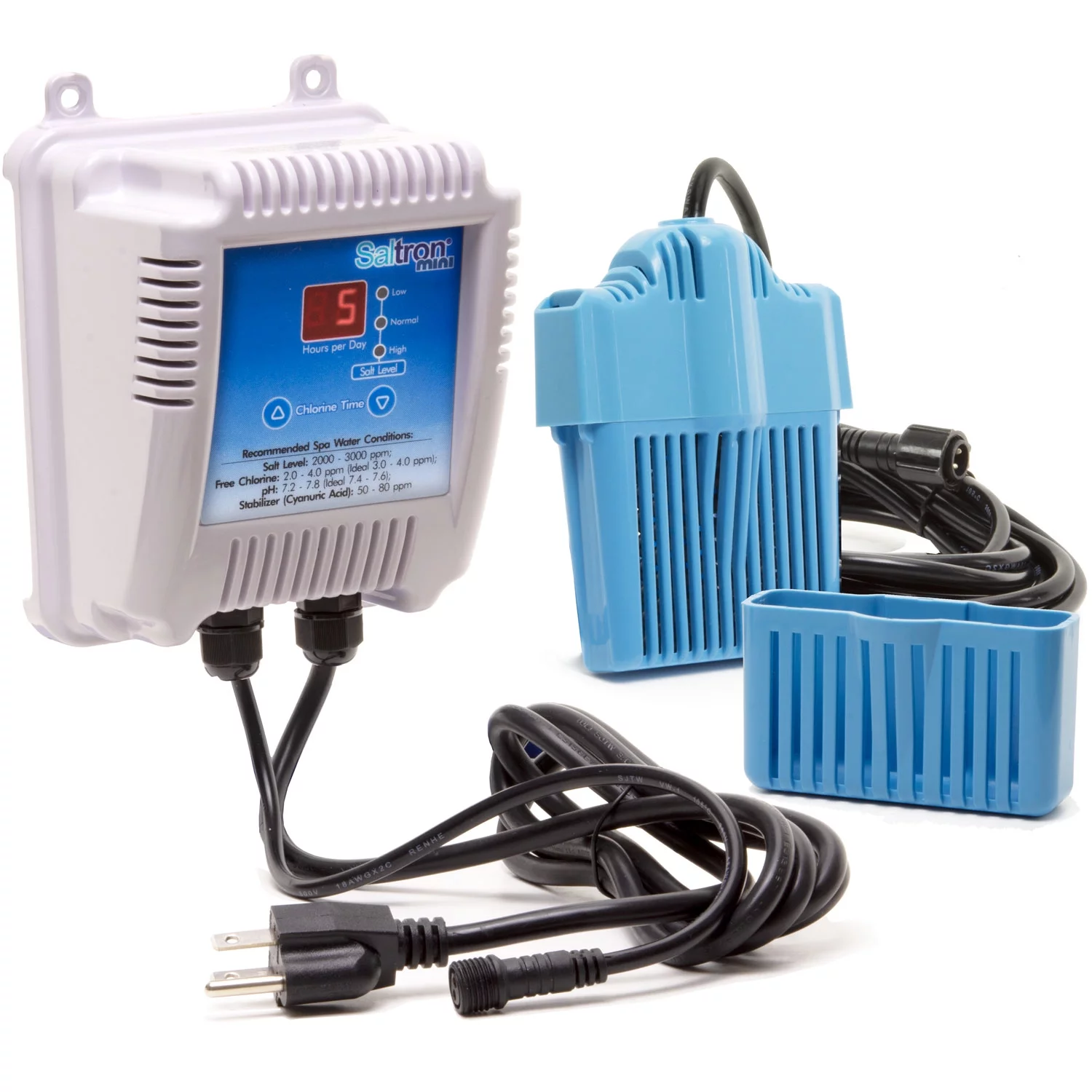 Saltron Mini Drop-in Salt Chlorine Generator for Hot Tubs & Swim Spas up to 2000-Gallons