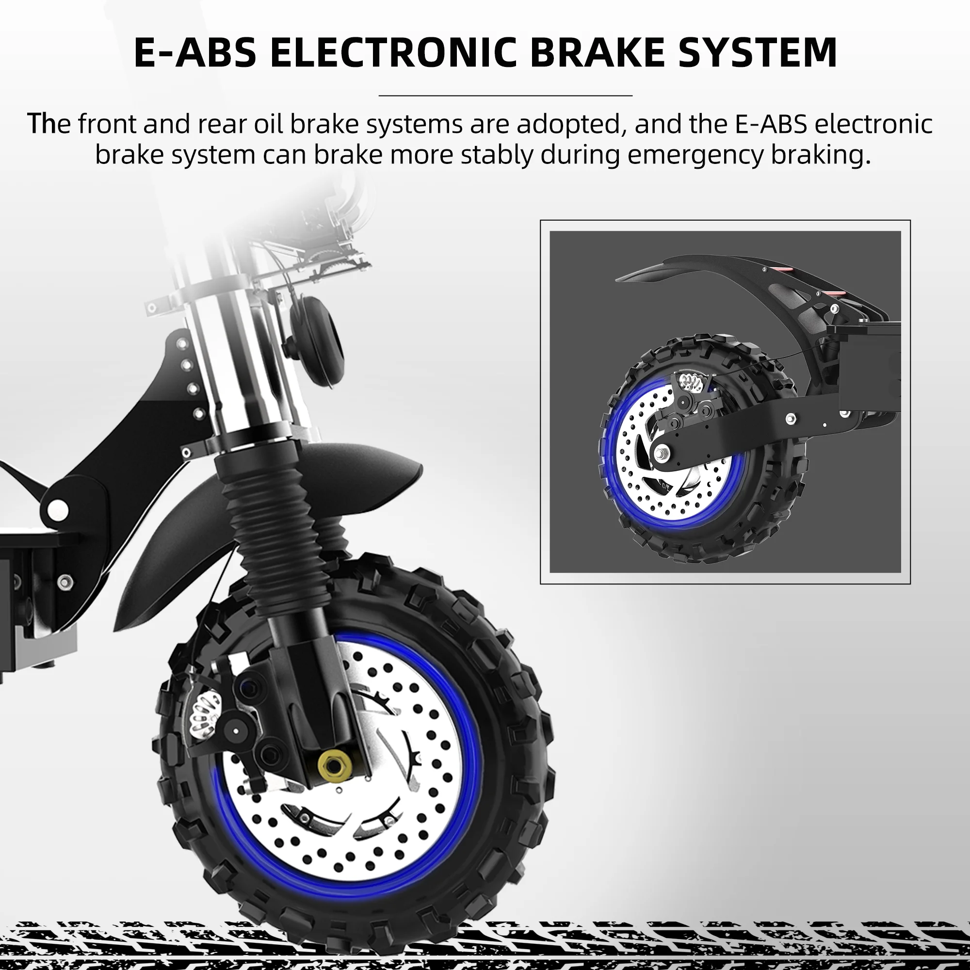 JUEXING T60 Electric Scooter – 5600W Dual Motor, 50 MPH, 11″ off-Road Tires, 440Ibs Load, for Adults