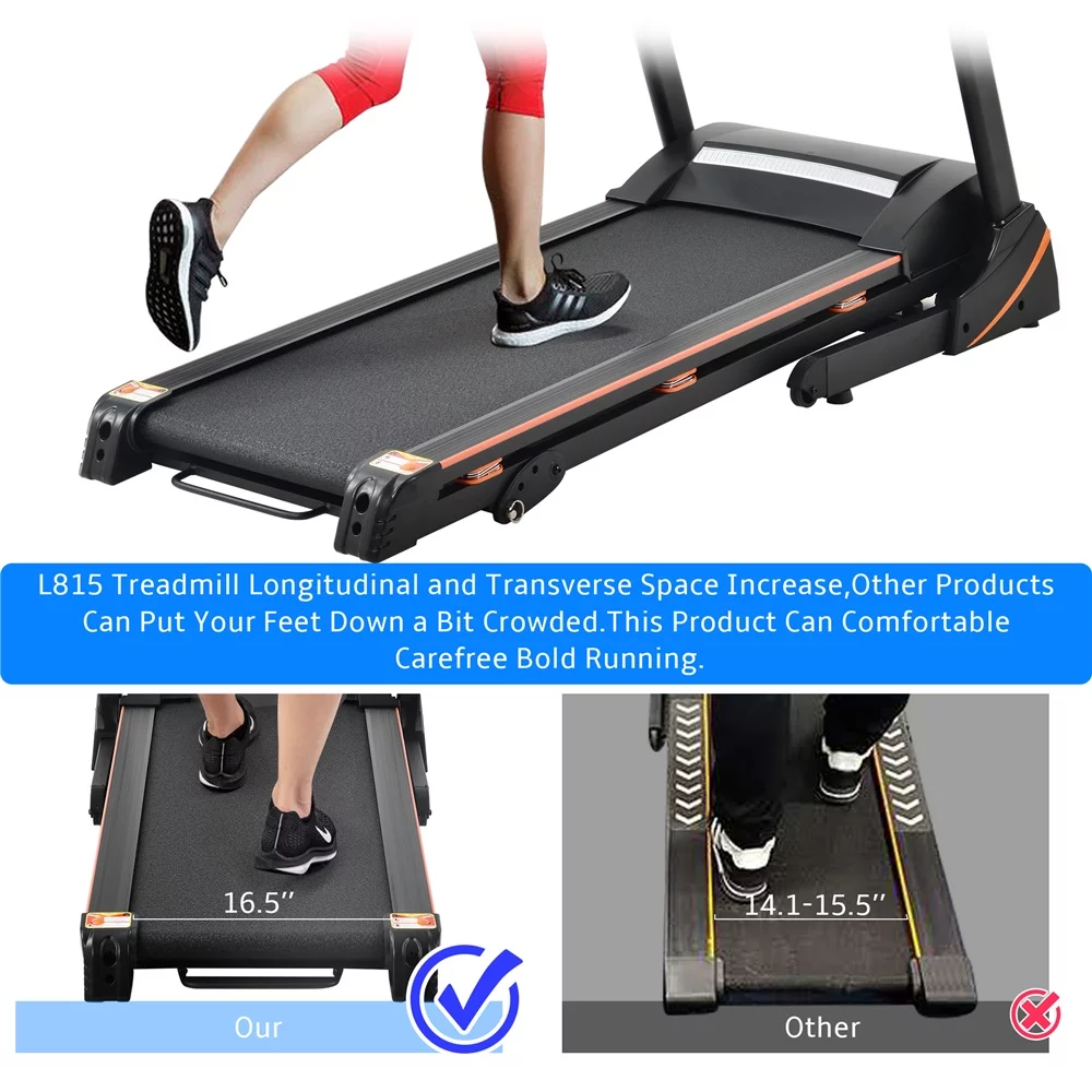 Treadmill with Incline, Folding Electric Treadmill for Home, Electric Motorized Running Machine with Display and Cup Holder, Jogging Exercise Equipment with 12 Preset Programs,LLL2342