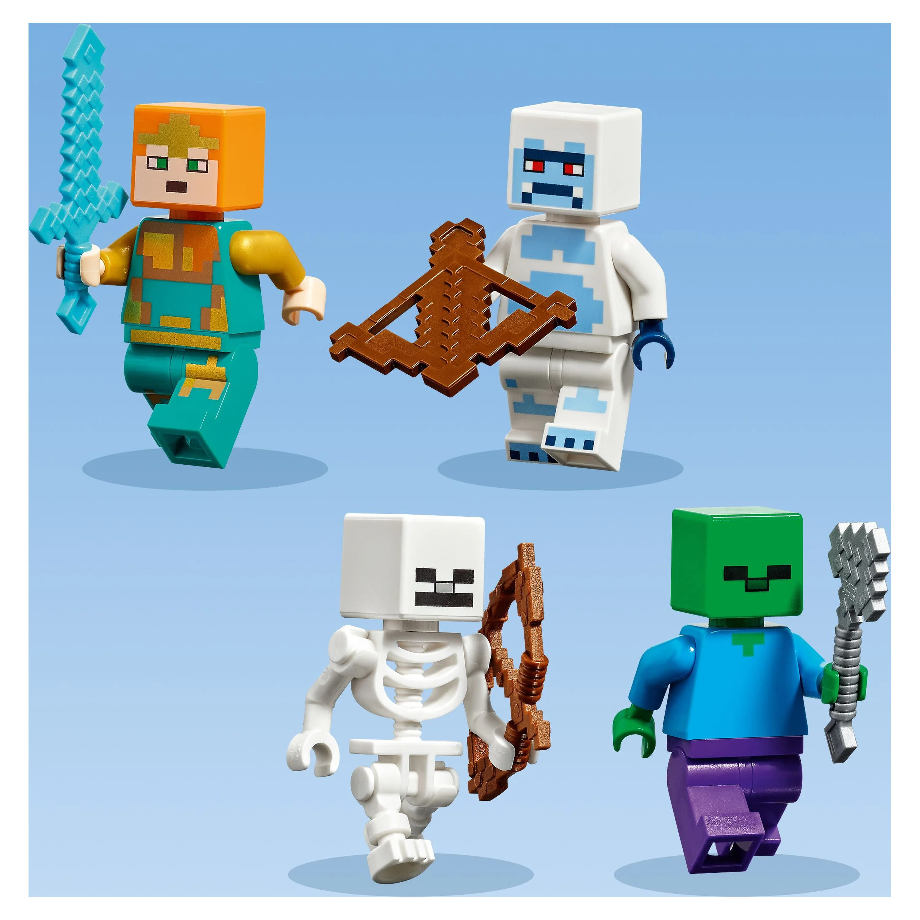 LEGO Minecraft The Ice Castle Toy with Zombie and Skeleton Mobs Figures, 21186 Birthday Gift Idea for Kids, Boys and Girls Ages 8 Plus