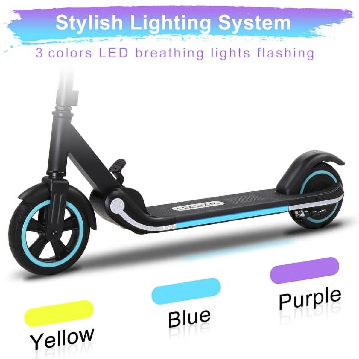 M2 PRO Electric Scooter for Kids Aged 6-14, Hub Motor Max Speed 9.3 mph Ride Range 5 miles, Kids Scooter with 3 Flashing LEDs, Black