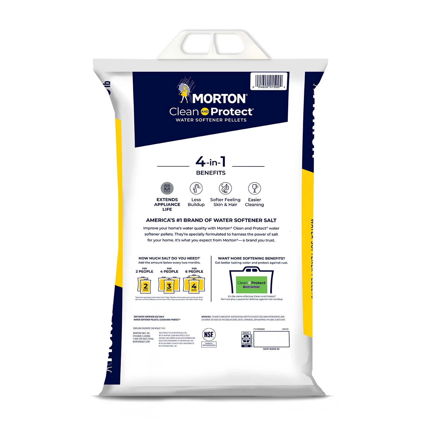 Morton Salt Water Softener Clean and Protect Pellets, 40 lb. Bag