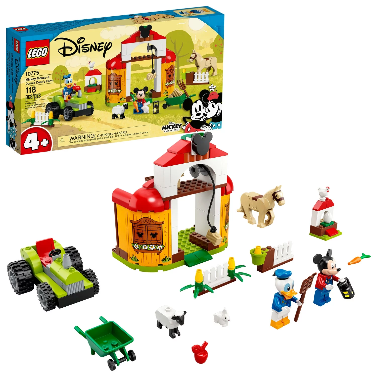 LEGO Disney Mickey and Friends Mickey Mouse & Donald Duck’s Farm 10775 Building Toy (118 Pieces)