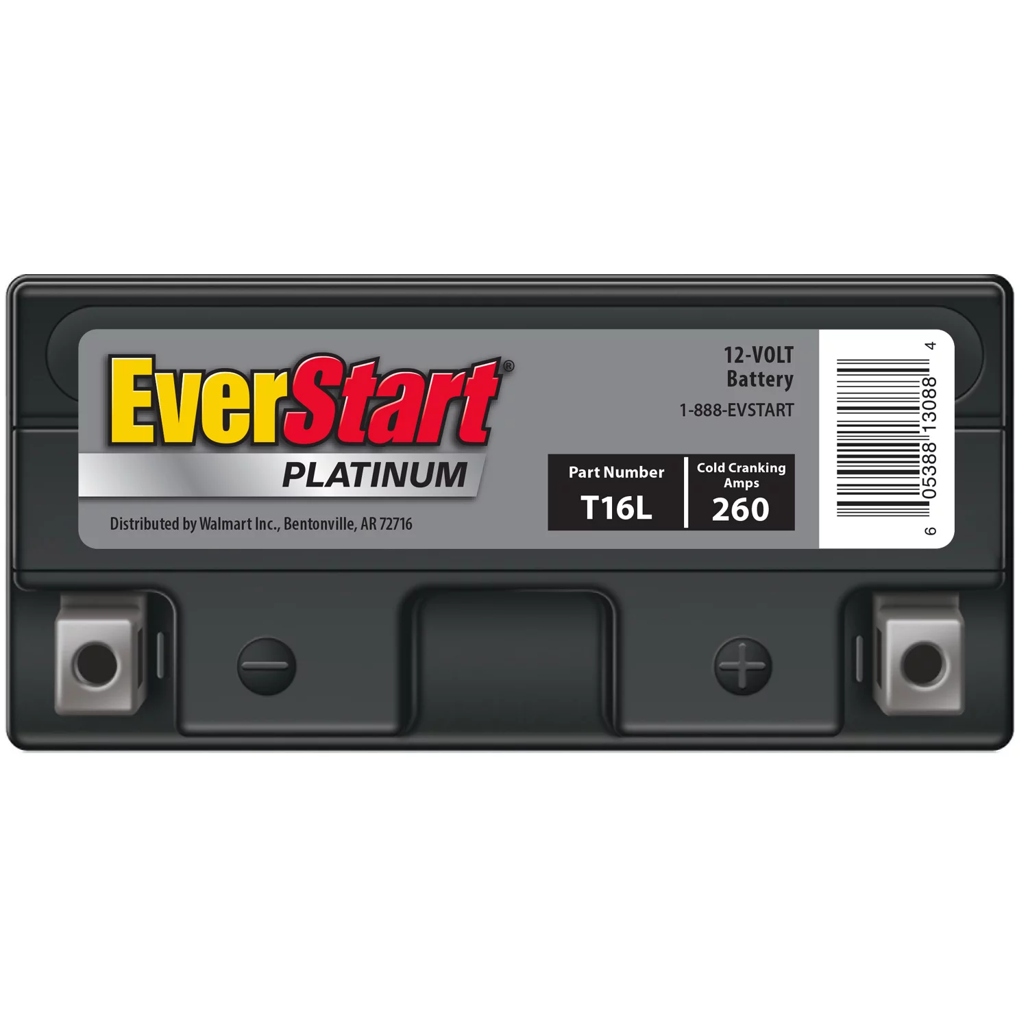 EverStart Premium BOXED AGM Power Sport Battery, Group Size T16L 12 Volt, 260 CCA