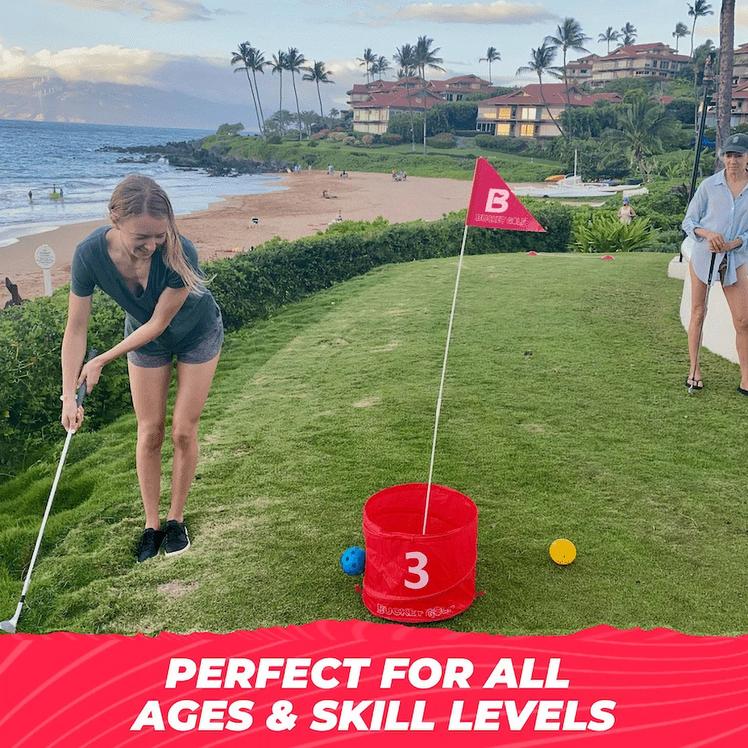 BucketGolf Pro 9 hole Course – The Ultimate Outdoor Golf Game for Kids, Adults, family.