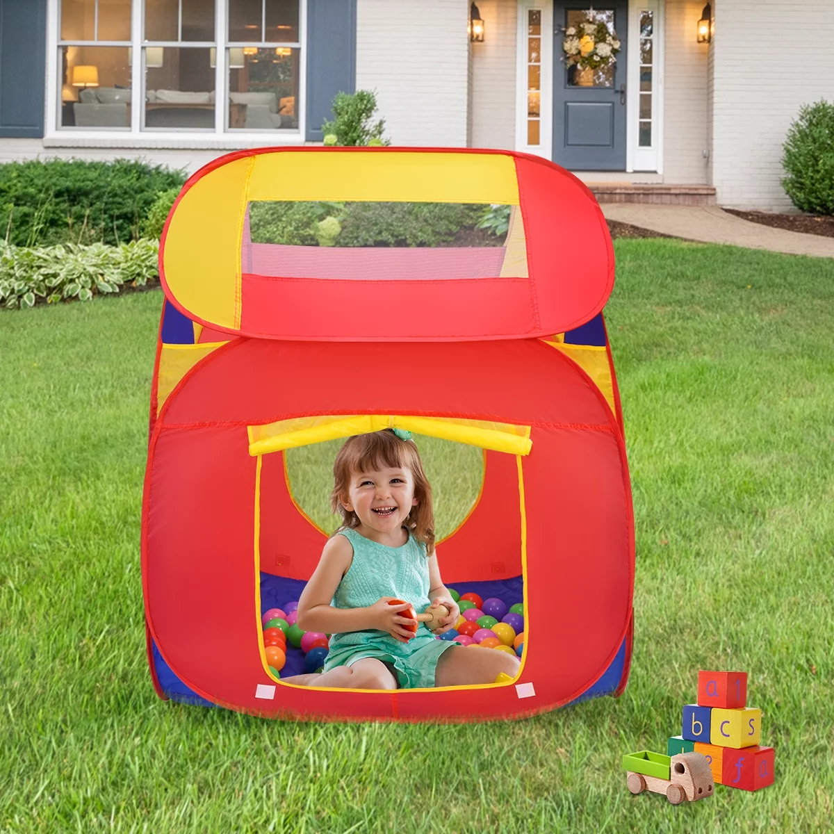 Costway Portable Kid Baby Play House Indoor Outdoor Toy Tent Game Playhut With 100 Balls