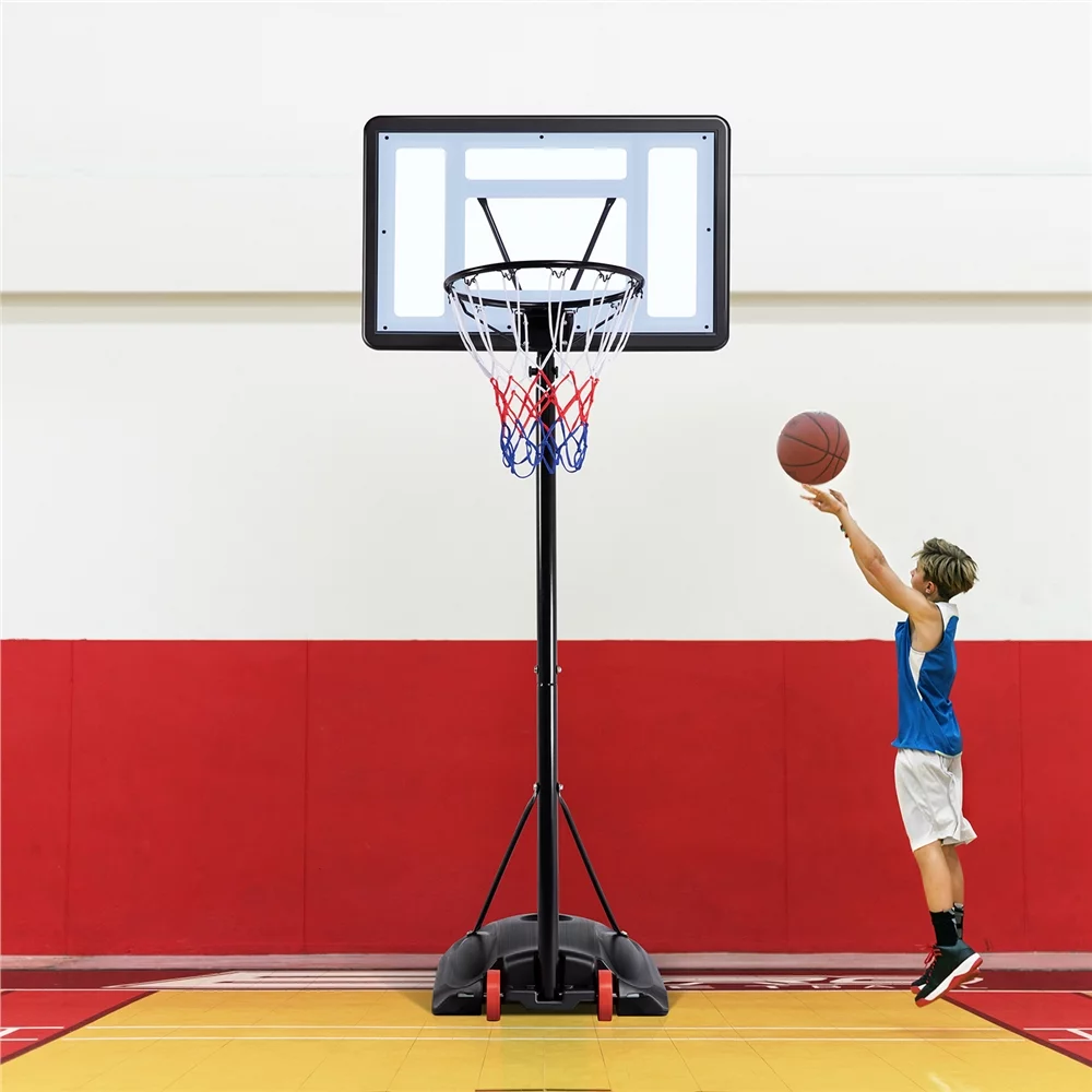 Smile Mart Adjustable Portable Basketball System Hoop for Indoor and Outdoor, 7 to 9 Ft.