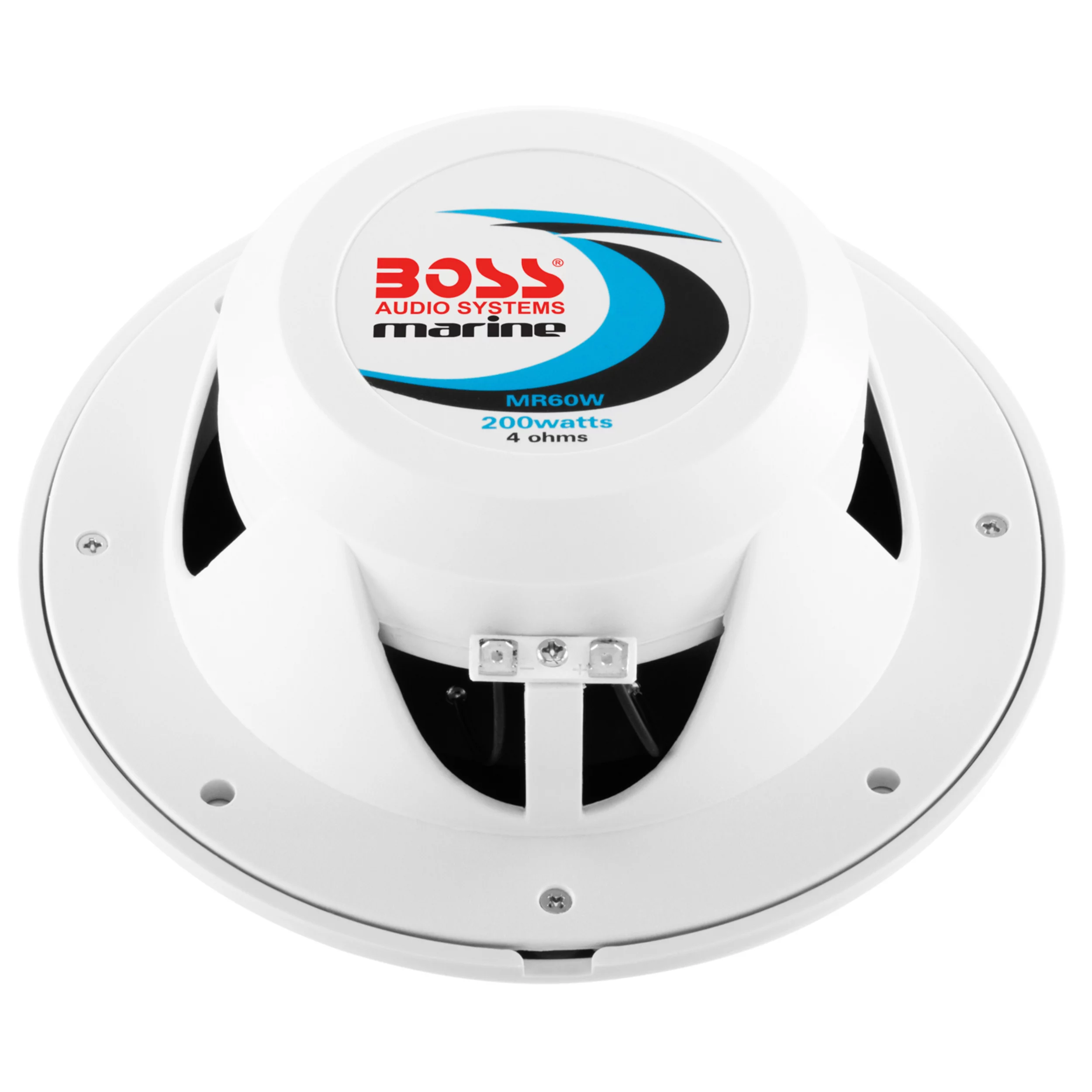 BOSS Audio Systems MR60W 6.5 Inch Marine Stereo Speakers ?C200 Watts Max, 2 Way, Full Range Audio, Tweeters, Coaxial, Weatherproof, Sold in Pairs