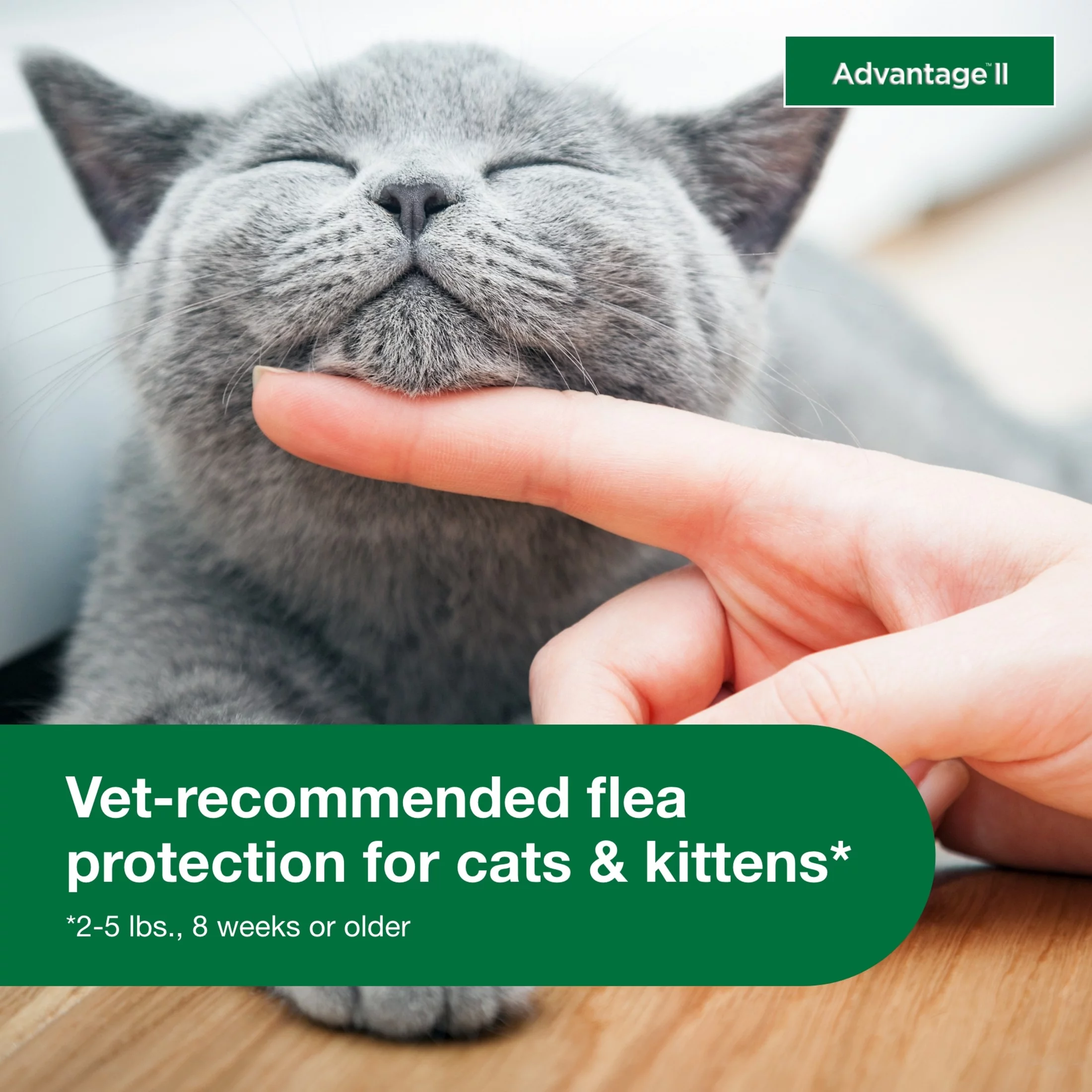 Advantage II Vet-Recommended Flea Prevention for Kittens & Cats 2-5 lbs, 2-Monthly Treatments