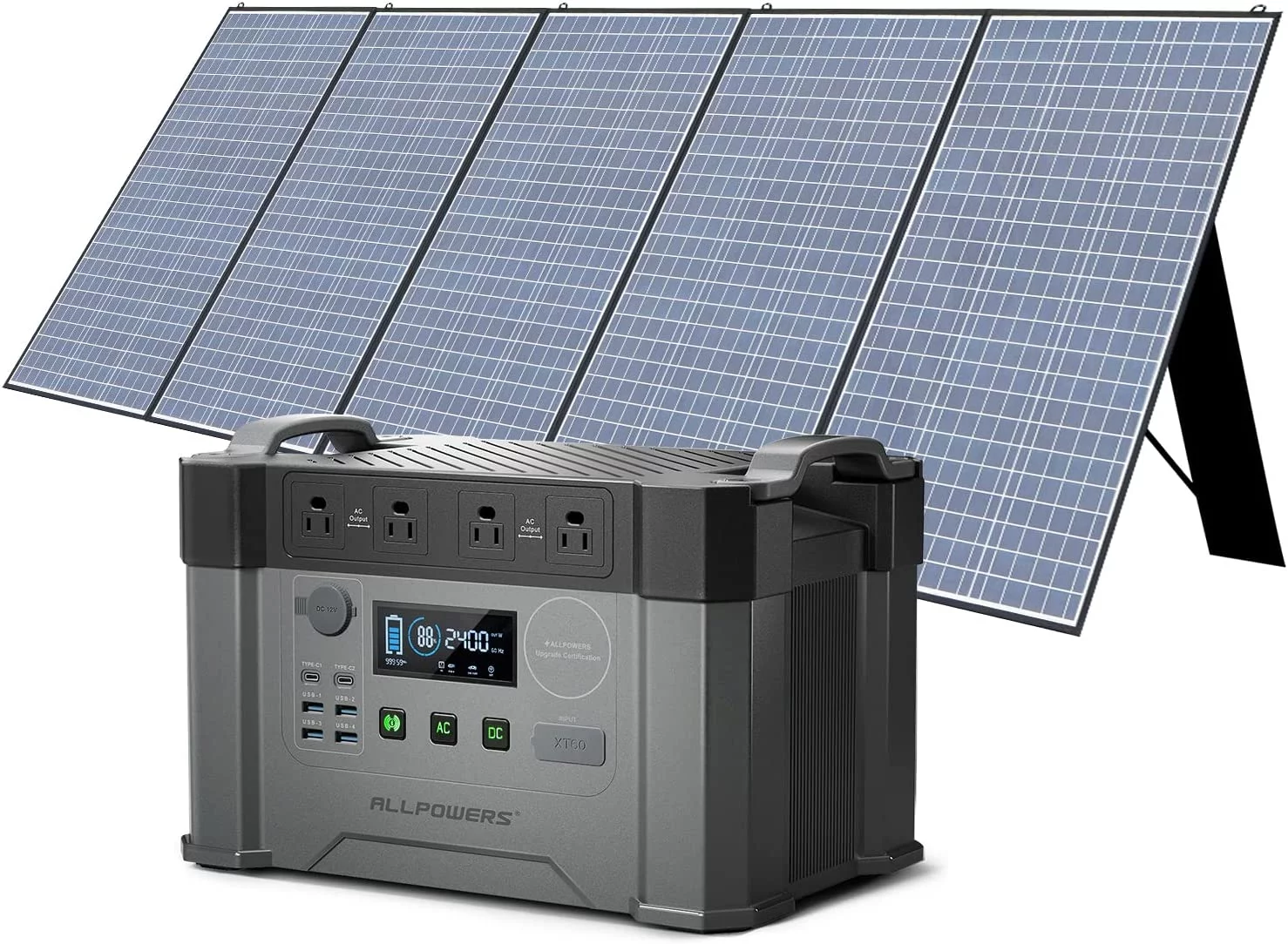 ALLPOWERS S2000 Portable Power Station 2000W, 1500Wh Capacity, MPPT Solar Generator Backup Battery Power Supply with 4 AC Outlets for Camping, RV, Home Use, Emergency, Off-Grid