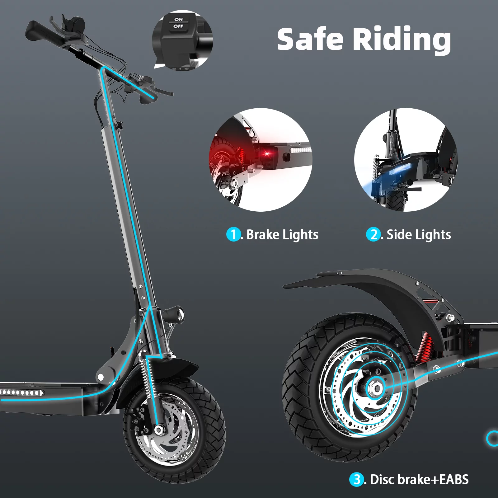 JUESHI Electric Scooter for Adults 37.5 MPH Top Speed 40Miles Long Range