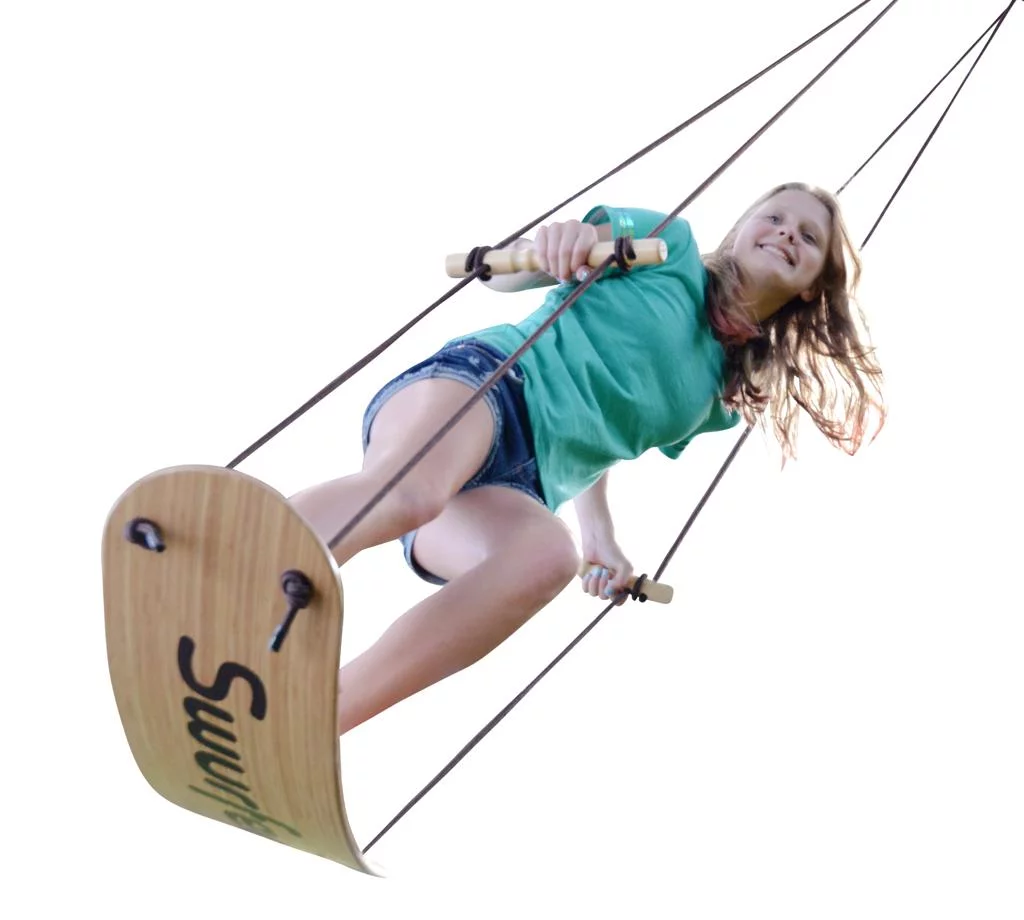 Swurfer The Original Stand Up Surfing Swing, Bamboo Outdoor Swing for Kids and Adults