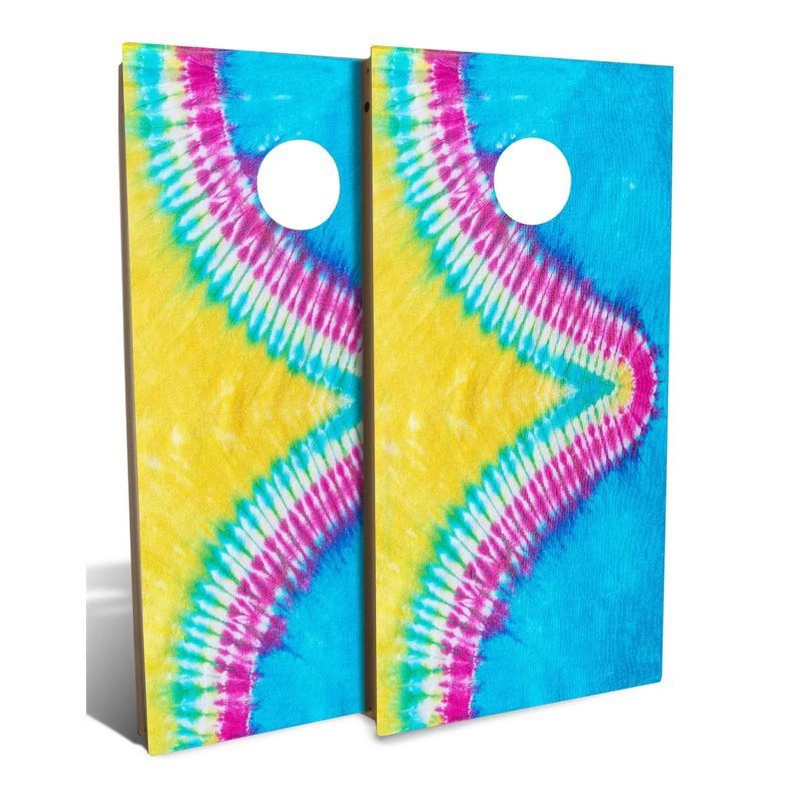 Slick Woody’s Backyard Tie-Dye Wave Cornhole Board Set in Multi-Color (8 Bags)