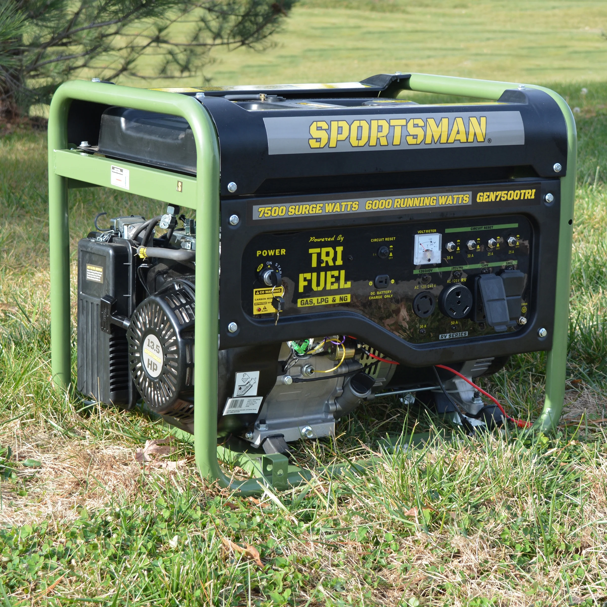 Sportsman 7500 Watts Portable Tri-Fuel Generator with CO Warning and Shut-off