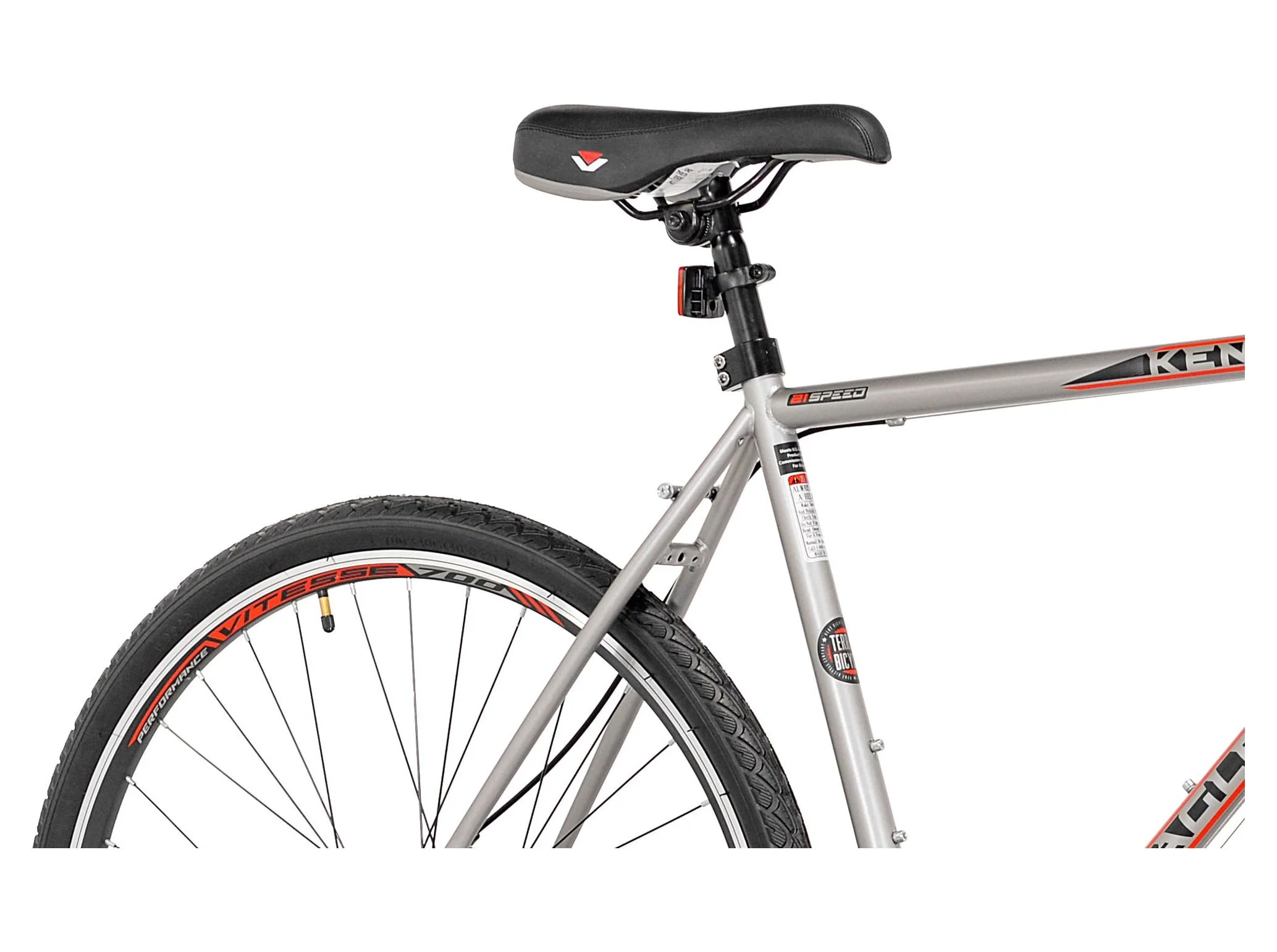 Kent Bicycles 700c Eagle Ridge Adventure Gravel Men’s Large Bike, Silver, Red