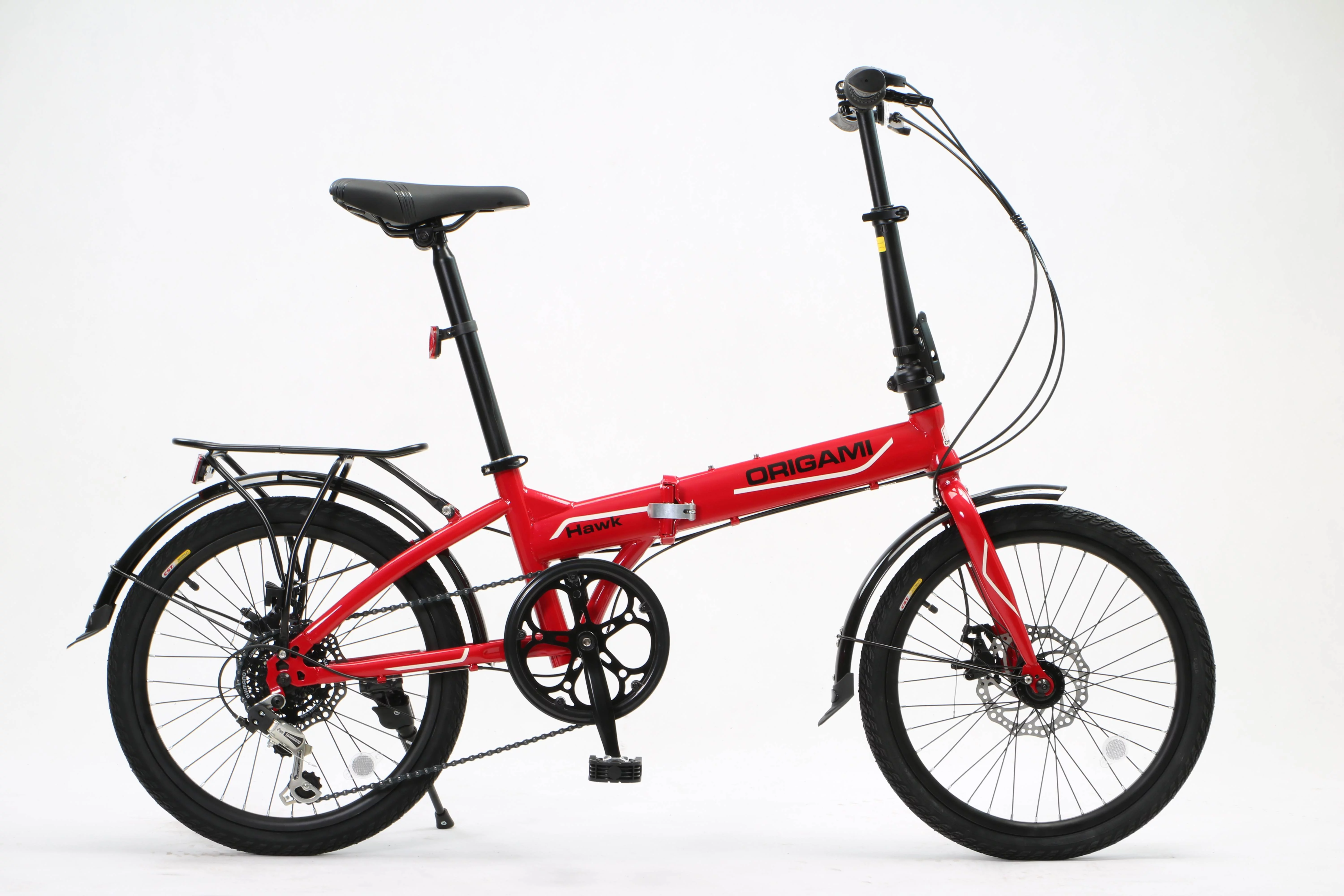 Origami Hawk folding bicycle in Red