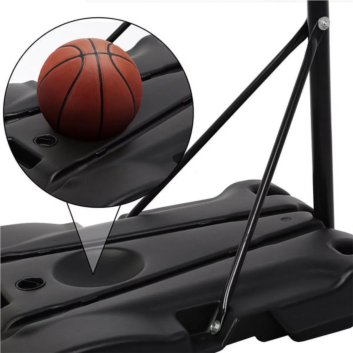 SMILE MART Height Adjustable Portable Basketball Hoop with Wheels for Kids Indoor and Outdoor, Multiple Trim Colors