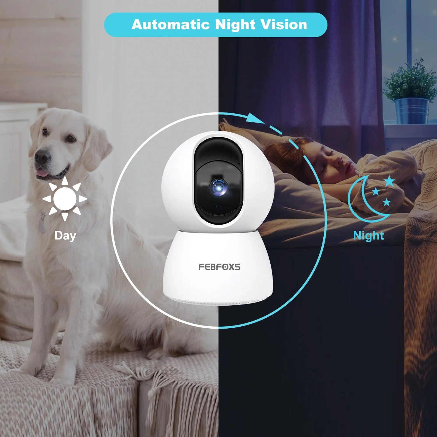 Febfoxs D305 Baby Monitor Security Camera for Home Security