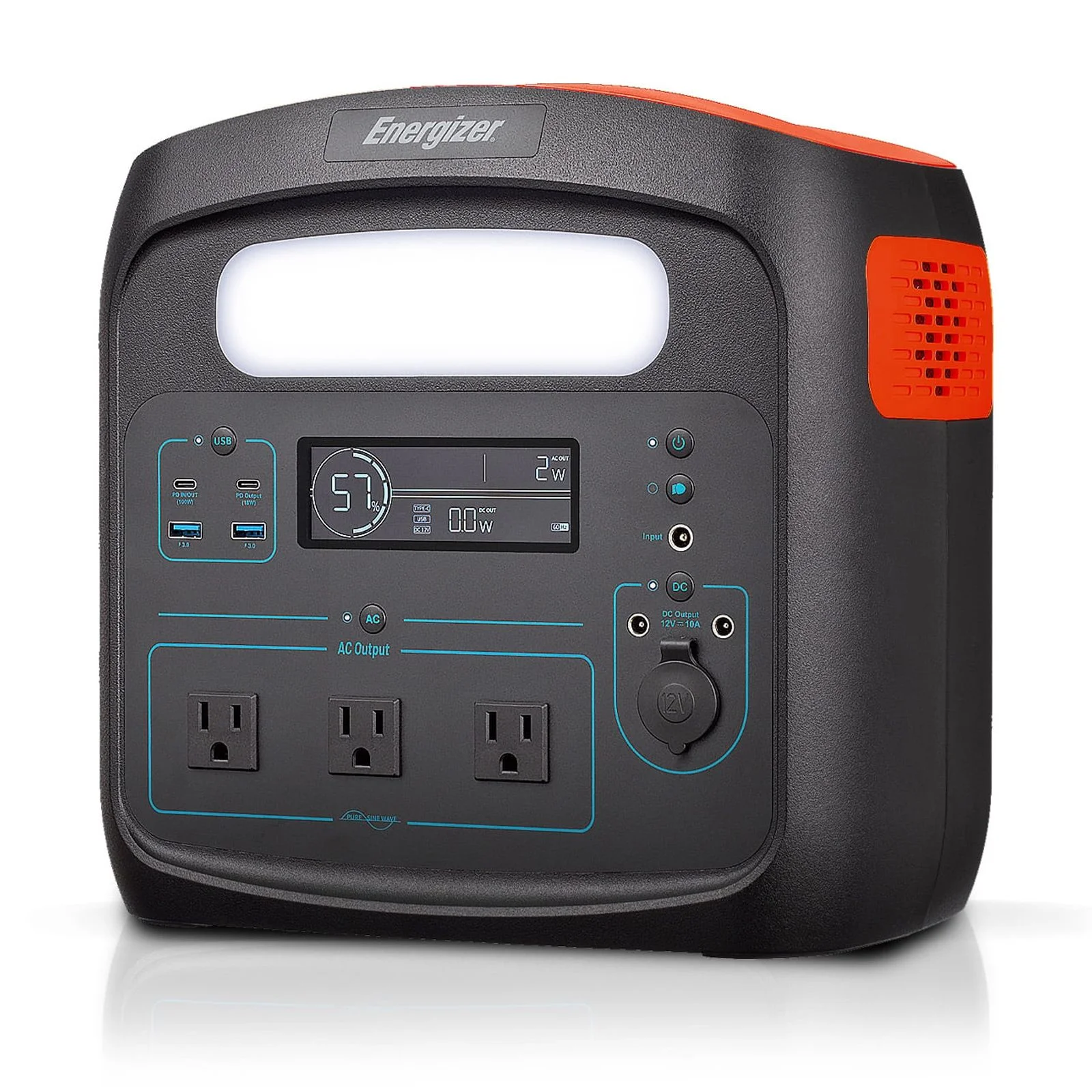 Energizer 960Wh 300000 mAh Portable Power Station w/ LiFePO4 Battery – USB A + TYPE-C + DC + LED Light + Carry Bag