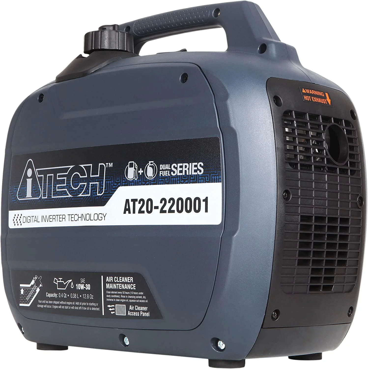 A-iTech 2000 Watt Portable Inverter Generator Dual Fuel Lightweight (AT20-220001)