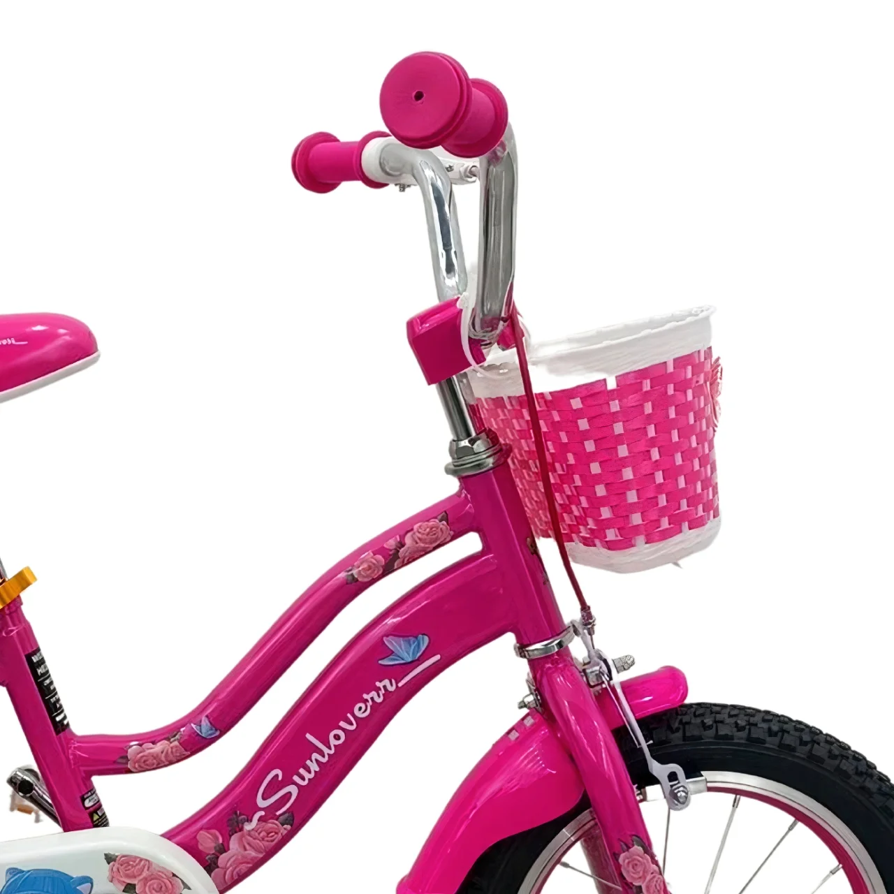 SUNLOVERR Pink Dreams Girls Bike for Toddlers and Kids Ages 3-5 Years Old, 12 Inch Kids Bike with Training Wheels & Basket