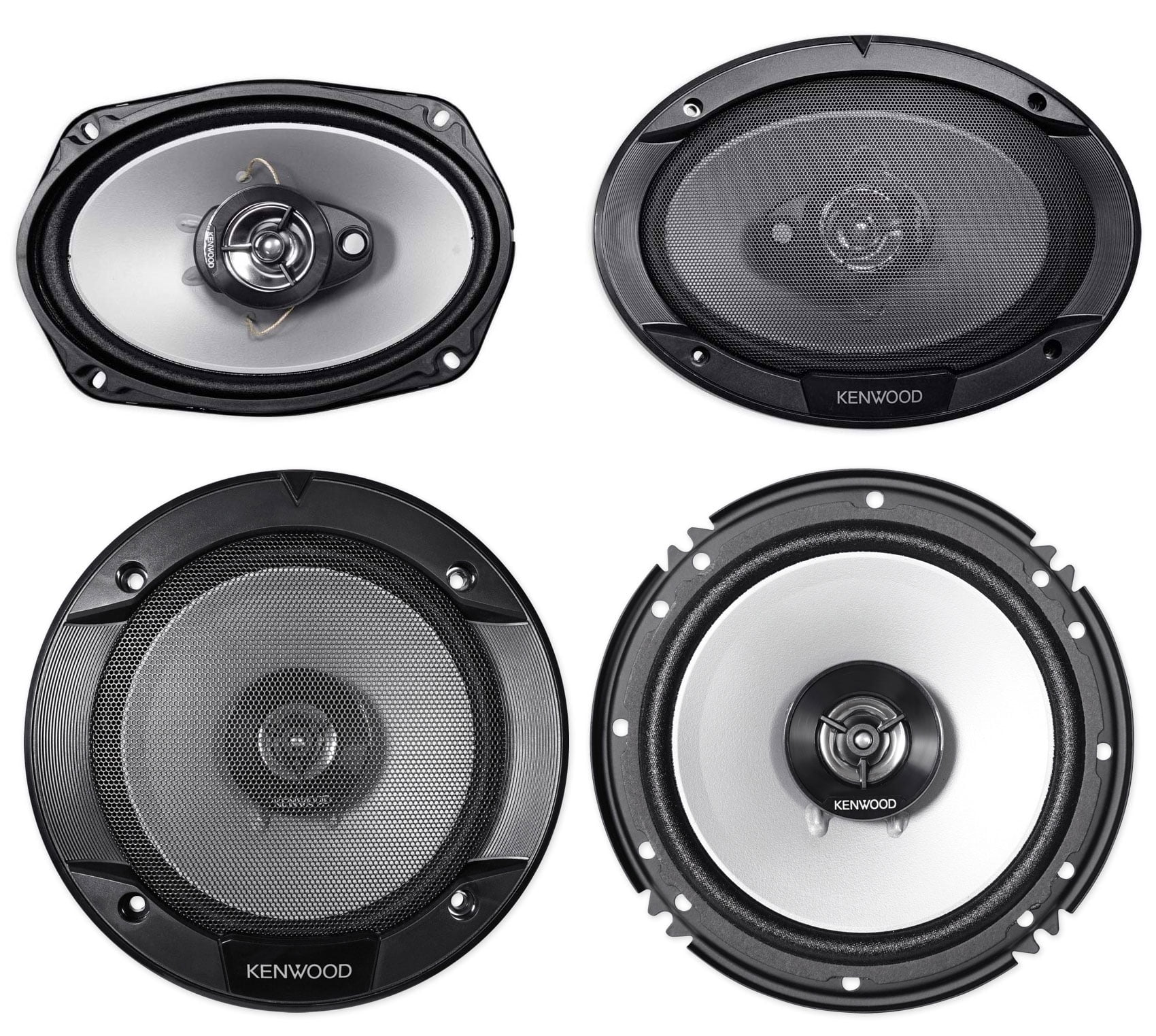 (2) Kenwood KFC-6966S 6×9″ 800 Watt+(2) 6.5″ 600 Watt Car Audio Coaxial Speakers