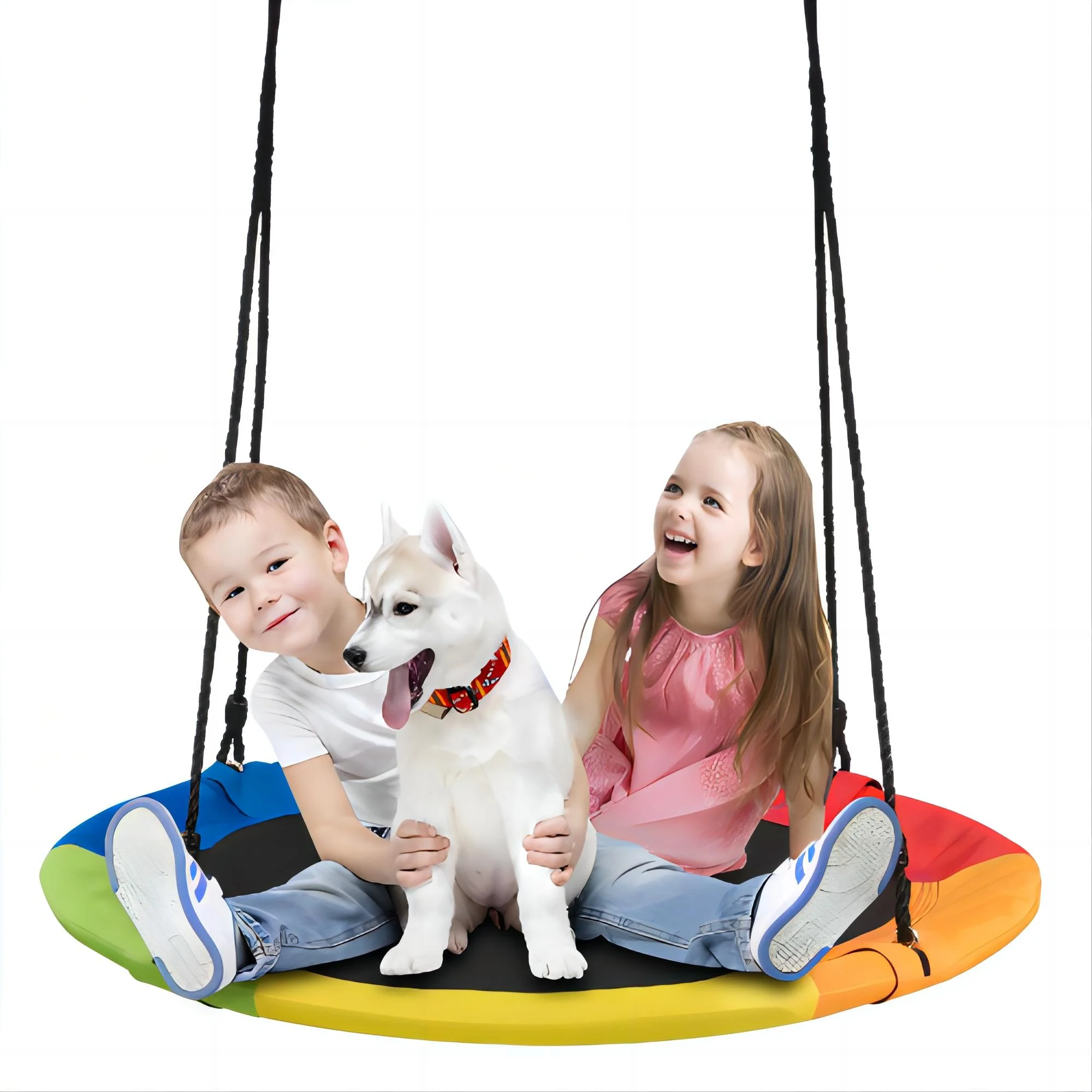 SUGIFT 40″ Flying Saucer Tree Swing Sets for Backyard Outdoor Toys Indoor Playground Play for Kids