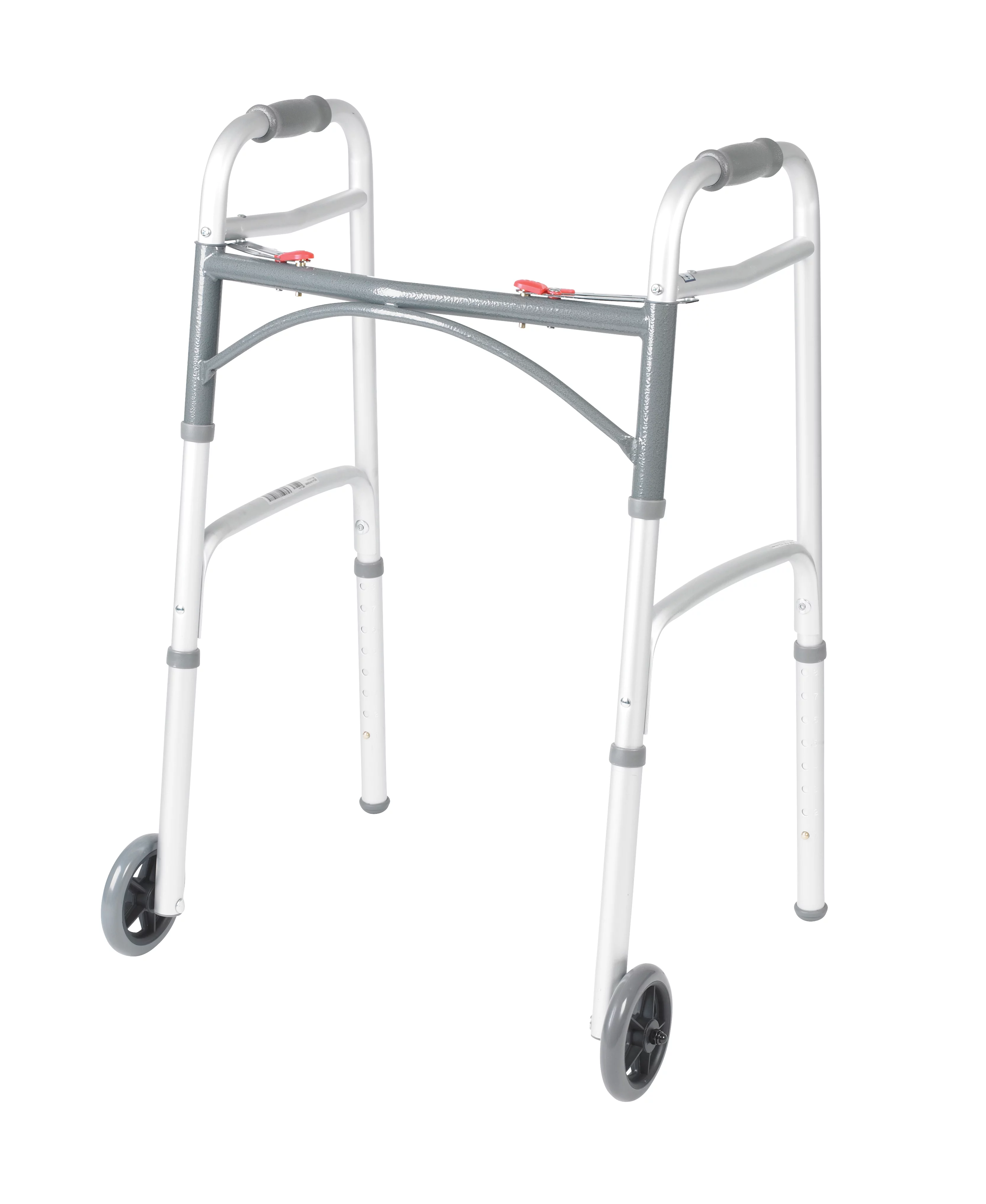 Drive Medical PreserveTech Deluxe Two Button Folding Walker with 5″ Wheels