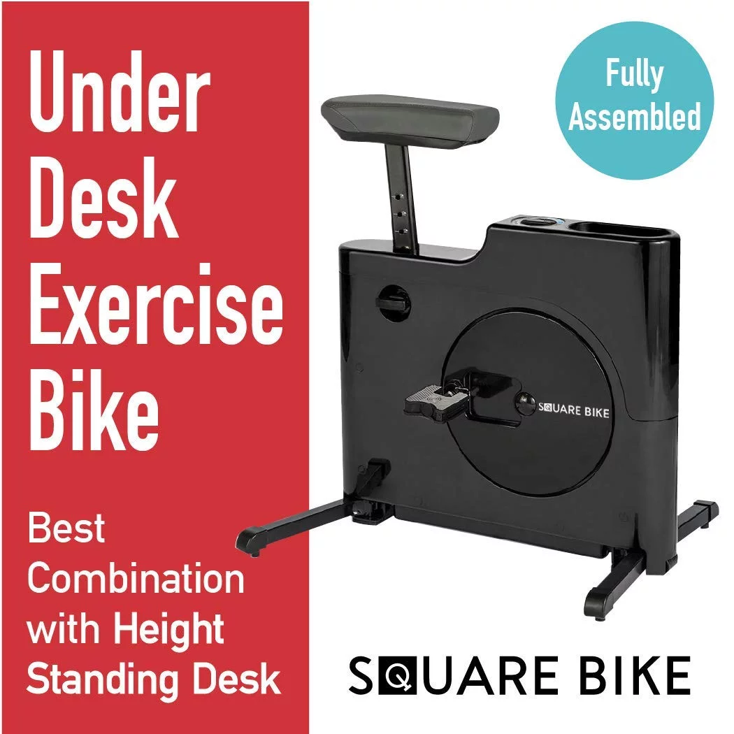 Square Bike Exercise Trainer for Home or Office – Compact Space Saving Bicycle by Daiwa Felicity