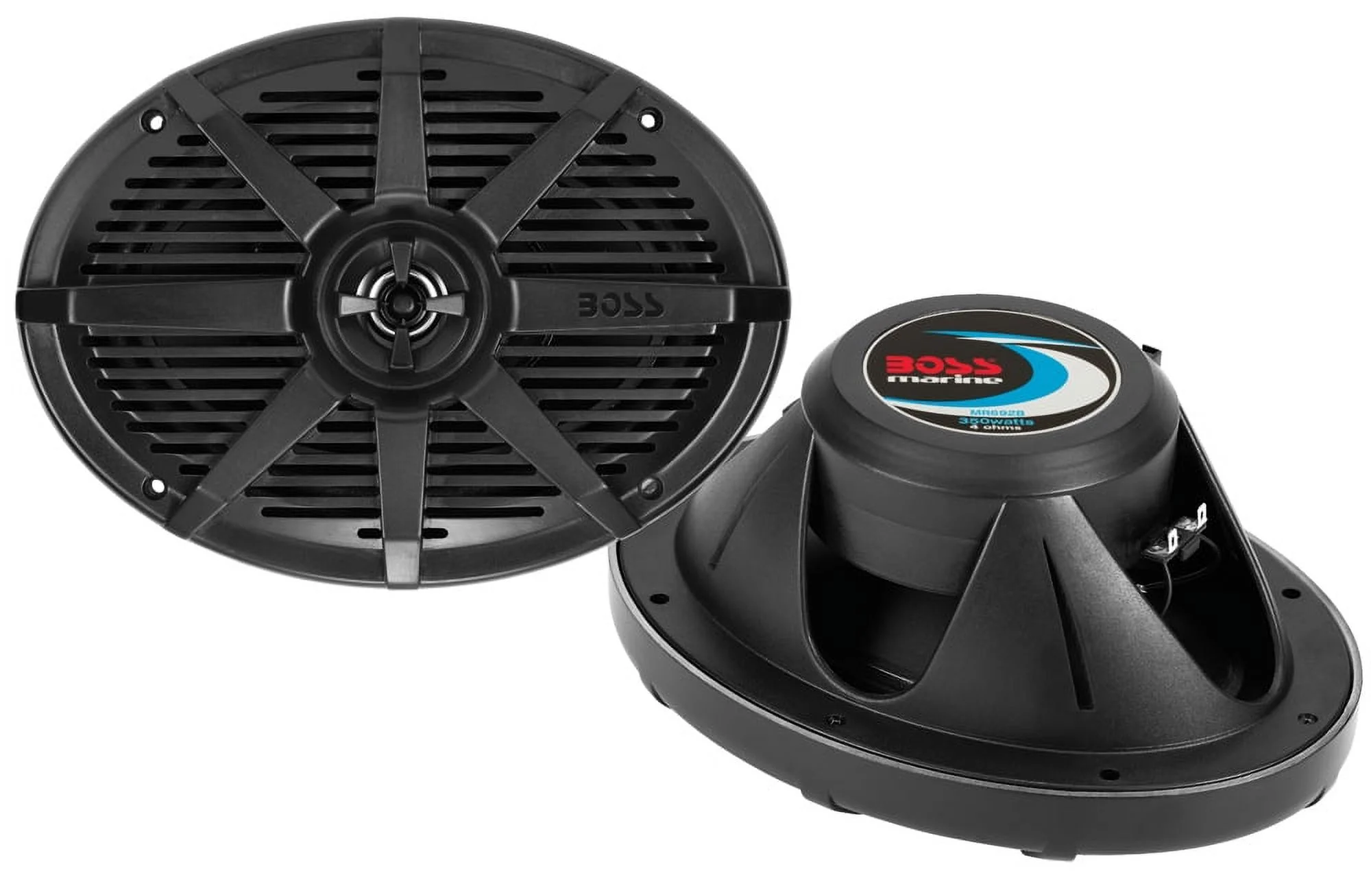 BOSS Audio Systems MR692B 6 x 9 Inch Marine Stereo Speakers – 350 Watts Max, 2 Way, Full Range Audio, Tweeters, Weatherproof, Sold in Pairs