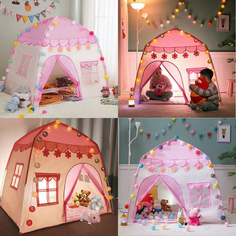 Play Tent for Kids Play Tent Indoor and Outdoor Portable | Play Tent for Girls Childrens Pop Up Playhouse Fort Carry Case Included Pillowfort Kids Princess Castle Tent