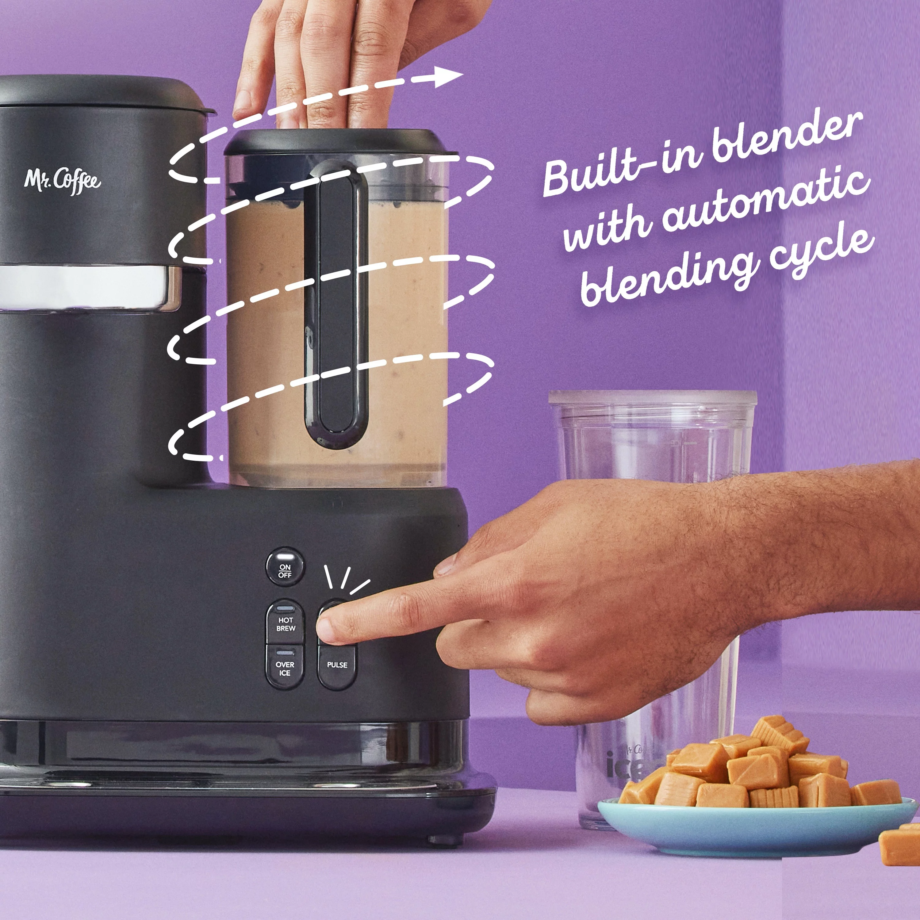 Mr. Coffee Single Serve Frappe and Iced Coffee Maker with Blender, Black