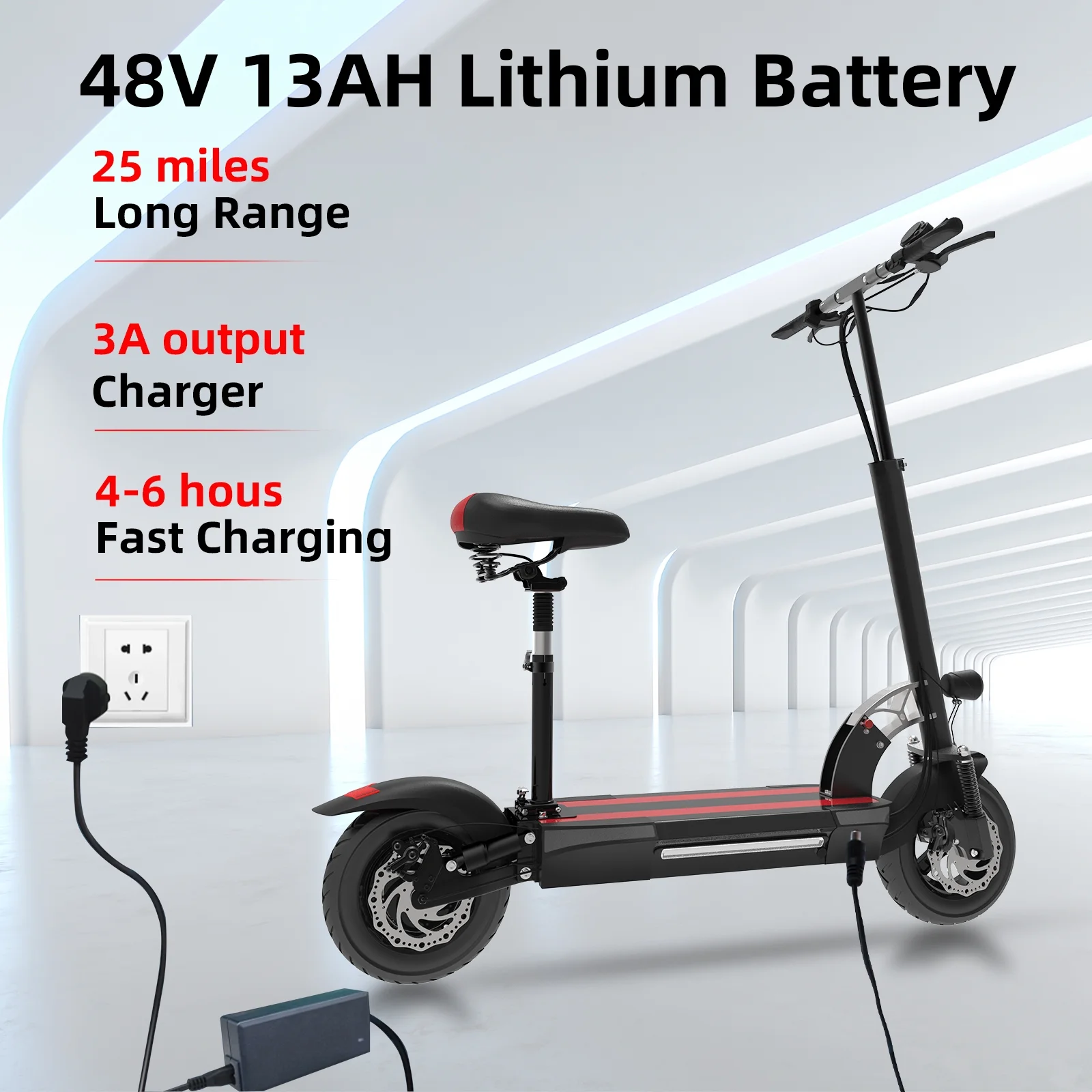 JUEXING Electric Scooter with Seat, 1000W Motor Up to 31.5 mph and 35 Miles Range, Folding Adult E Scooter Urban Commuter