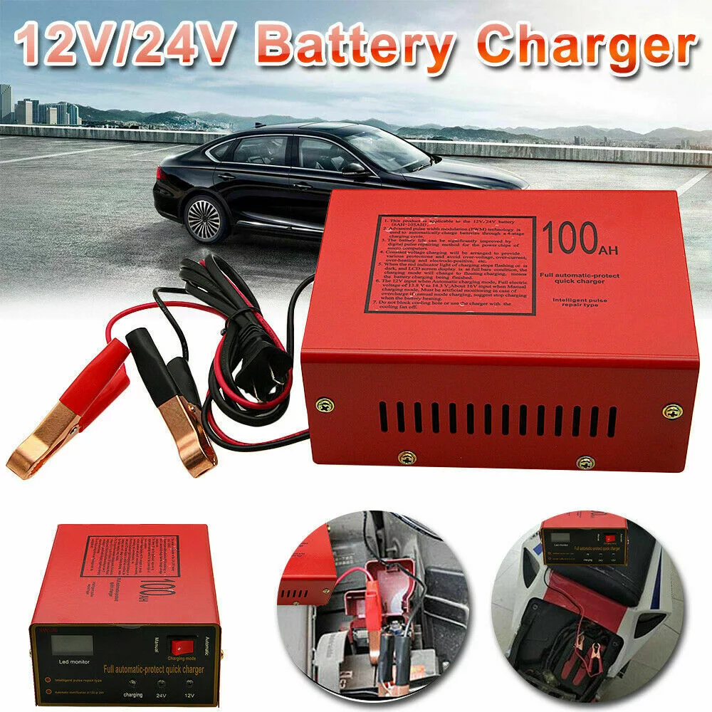 Kqiang Maintenance-Free Battery Charger 12V/24V 10A 140W Output For Electric Car Best