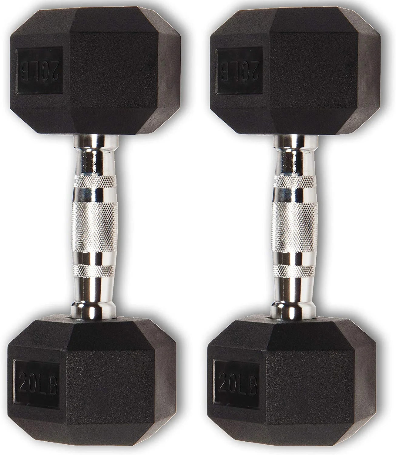 Gymnastics Power Hex Dumbbells Exercise & Fitness Weights Dumbbell for Women & Men (20 lb, Pair)