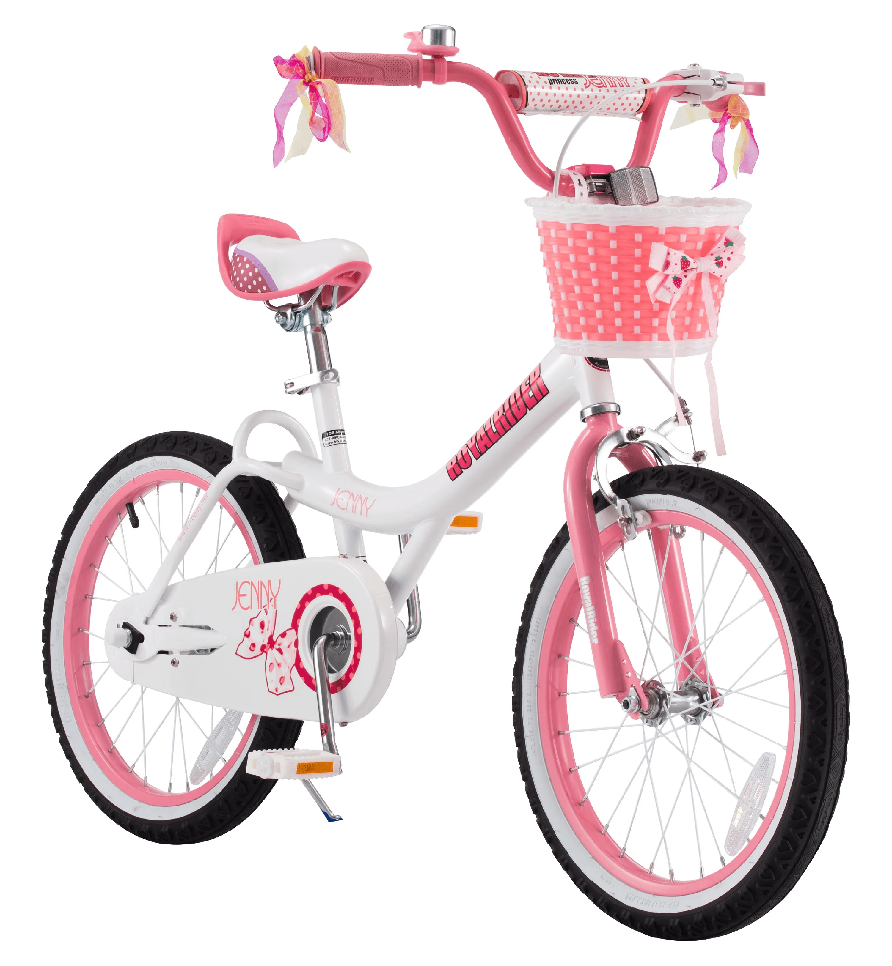 RoyalBaby Jenny Princess 18 inch Girl’s Bicycle, White & Pink