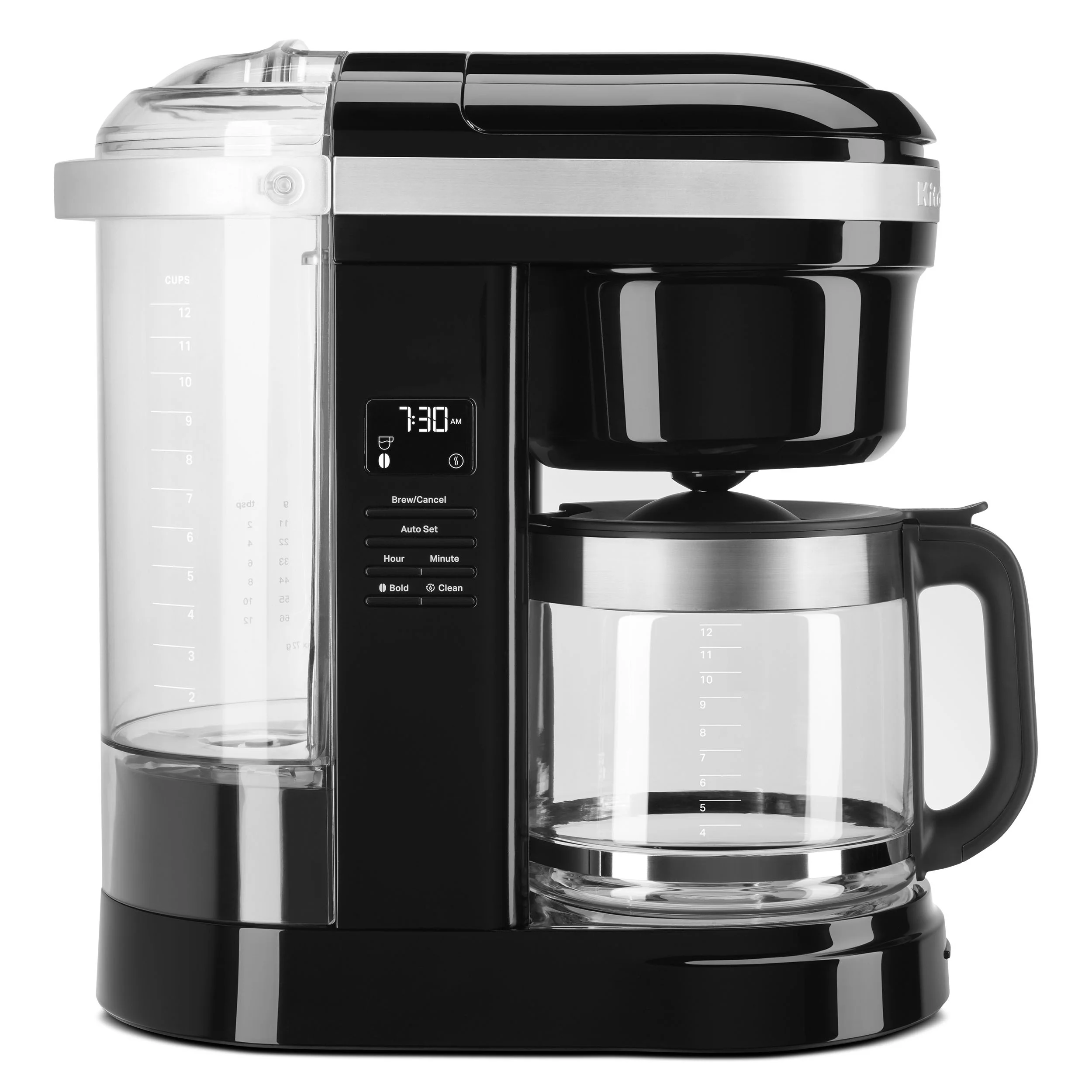 KitchenAid 12 Cup Drip Coffee Maker with Spiral Showerhead, Onyx Black, KCM1208