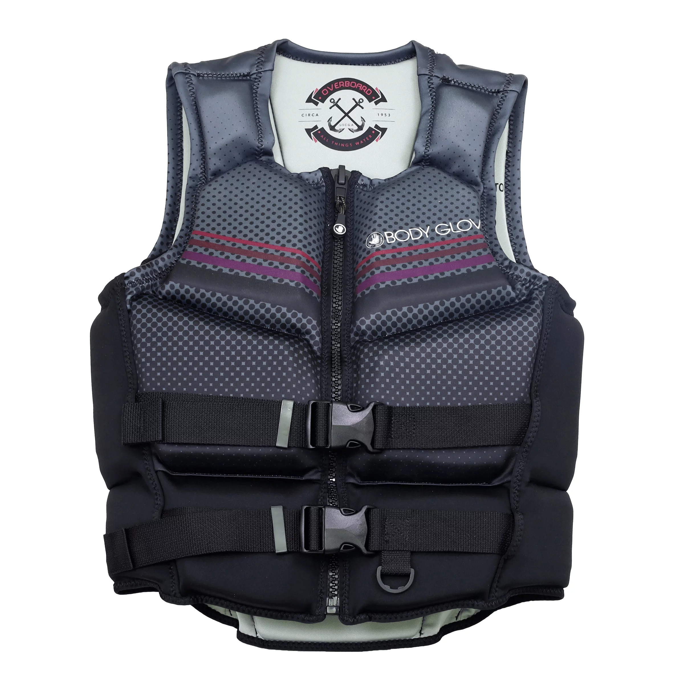 Body Glove Adult Overboard Evogrene Ride PFD, Life Jacket and Vest, Unisex, Medium, Black