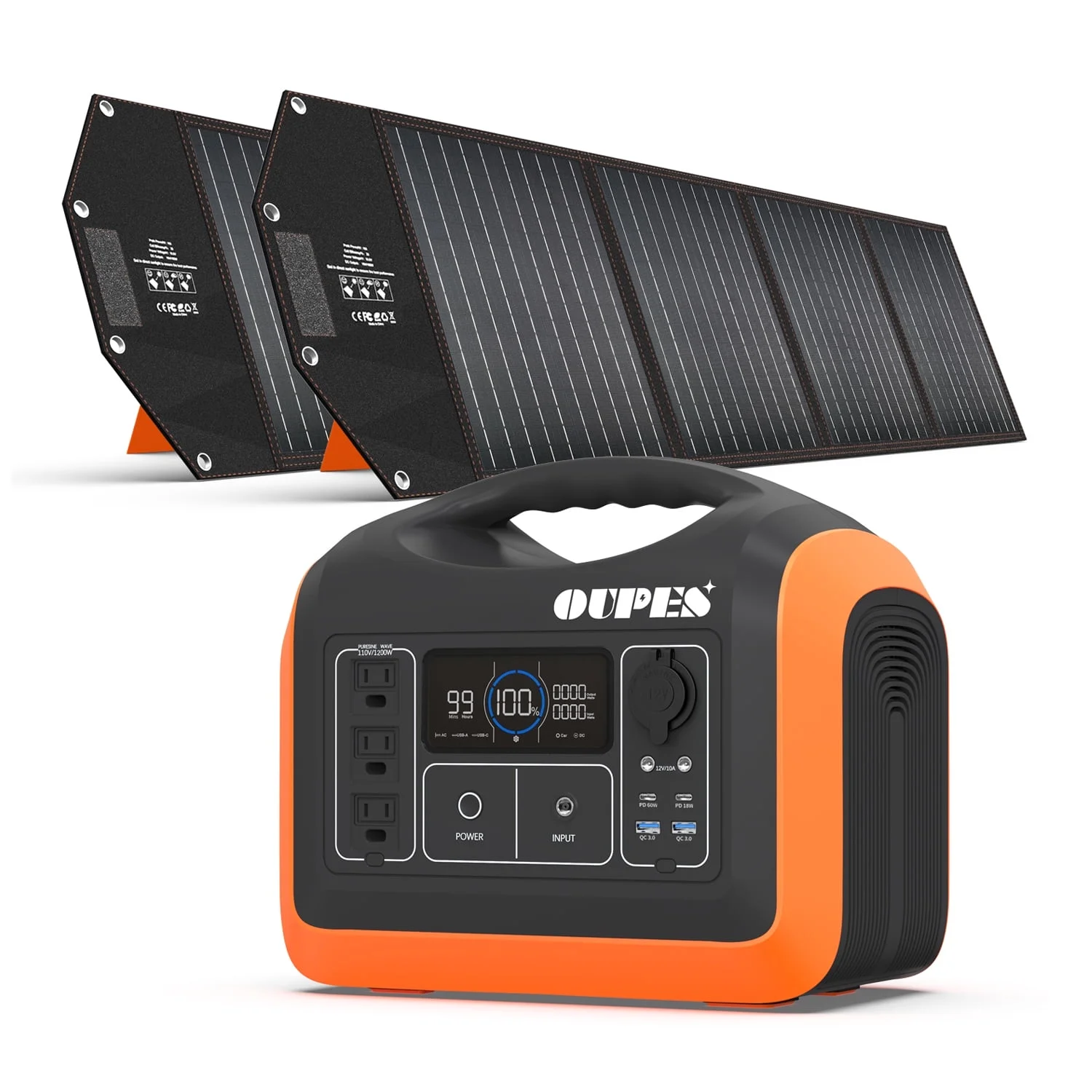 OUPES 1200W Portable Power Station, 992Wh LiFePO4 Solar Generator, Battery Powered Backup for Home Use Camping Outdoors Travel