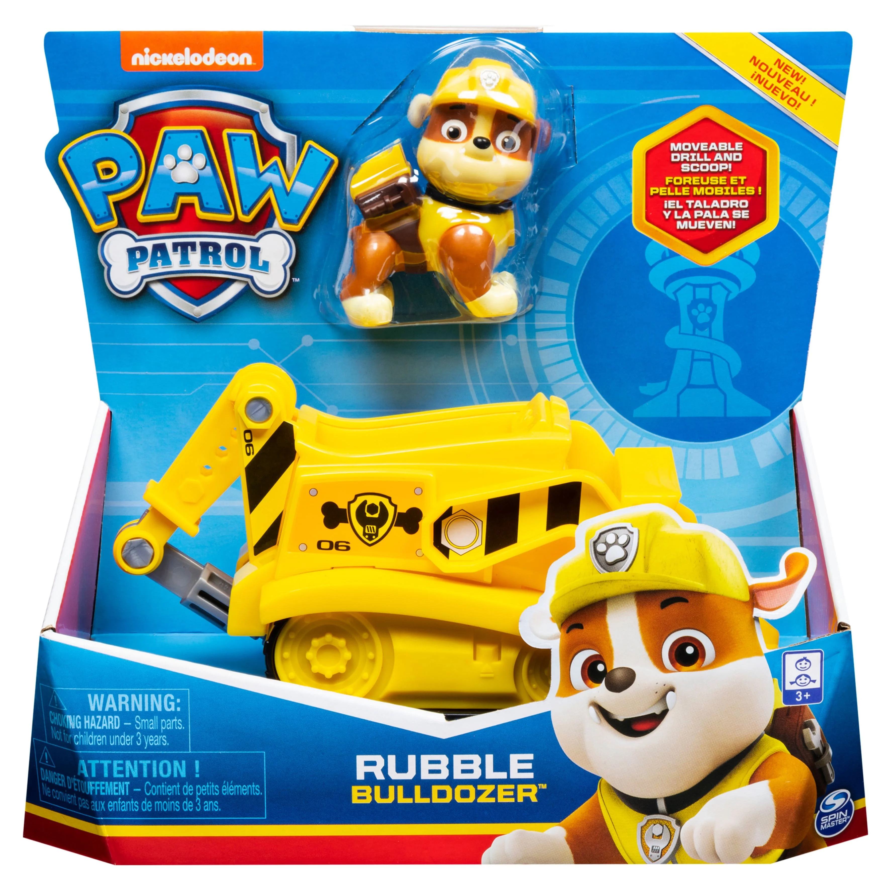 PAW Patrol, Rubble’s Bulldozer Vehicle with Collectible Figure, for Kids Aged 3 and Up