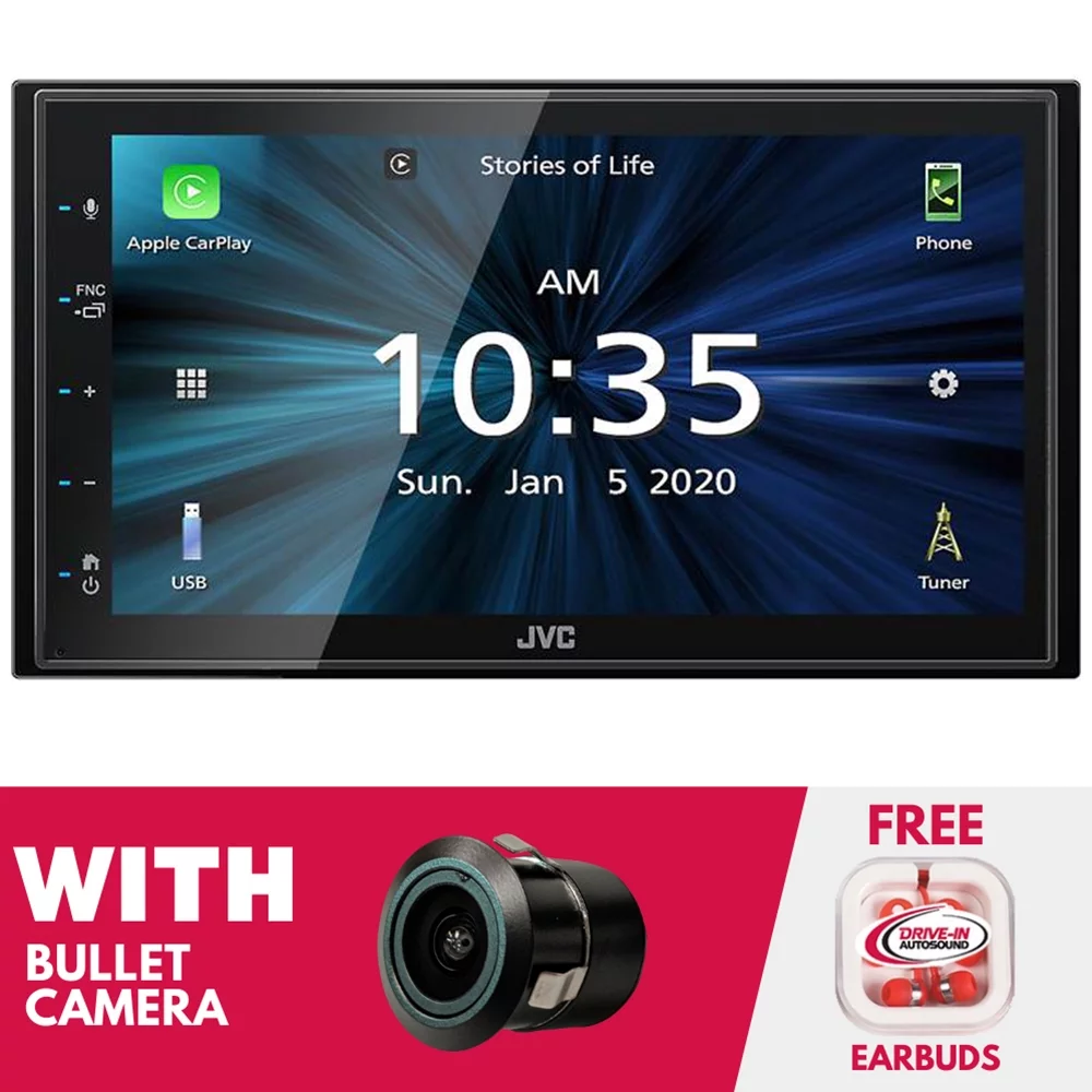 New JVC KW-M560BT 6.8″ Multimedia Receiver (Does not play CDs) with Bullet Camera